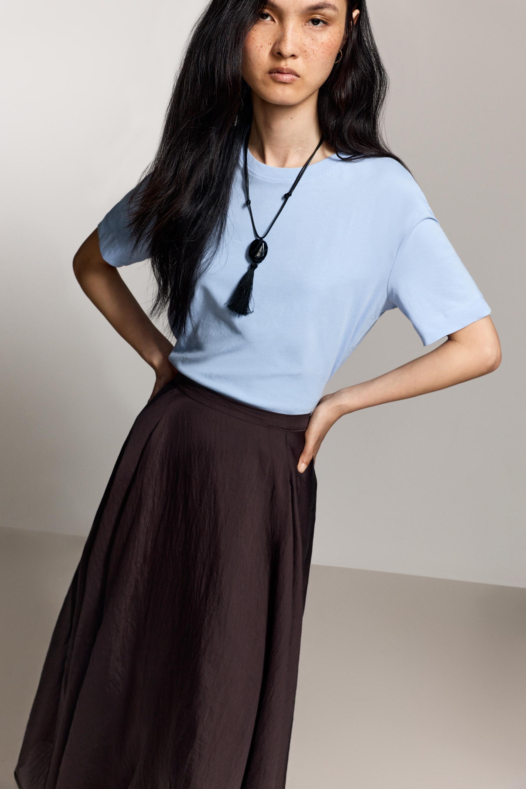Basic round neck T-shirt — SKY BLUE