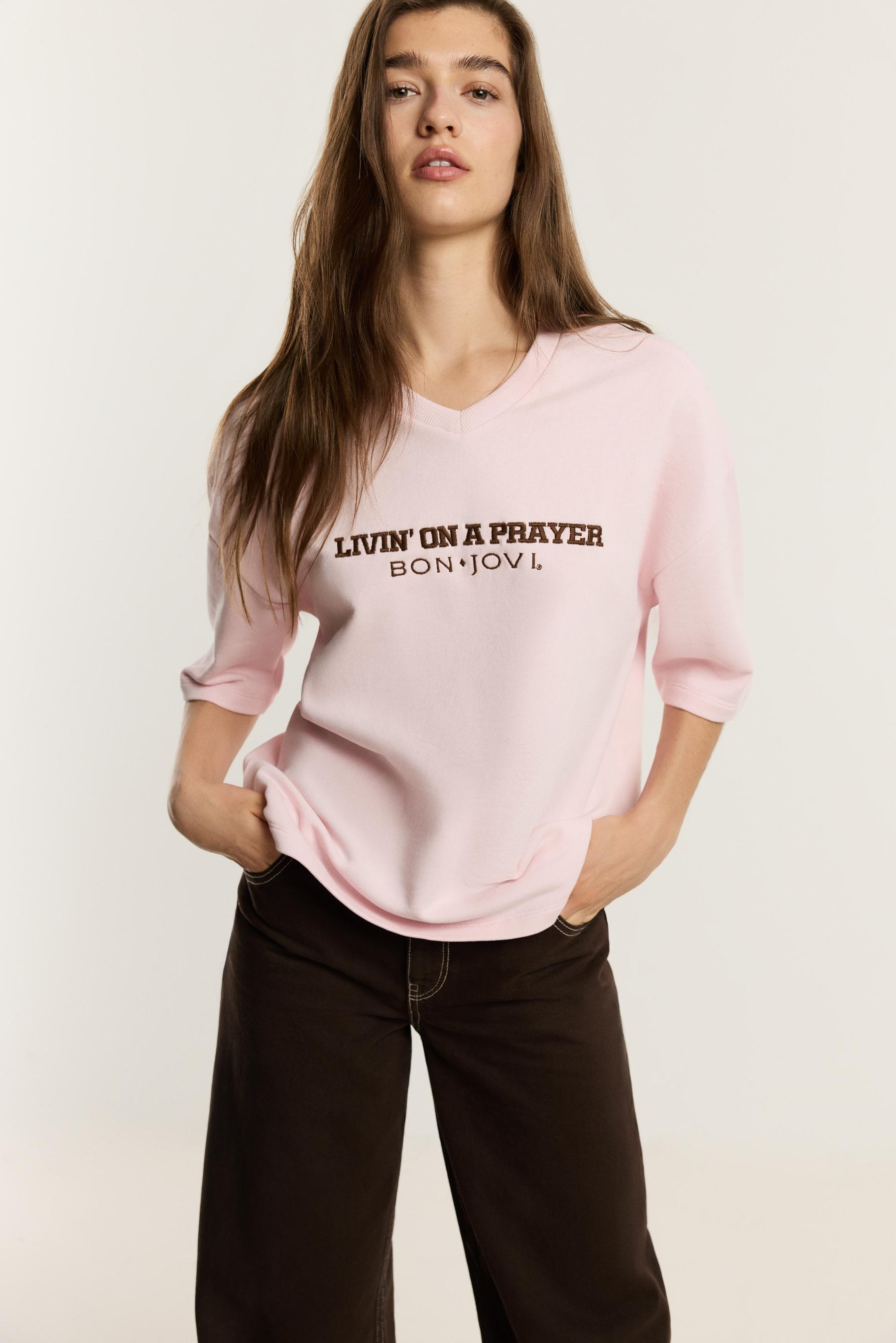 Livin' on a Prayer Bon Jovi ©Universal t-shirt - T-shirt - GİYİM
