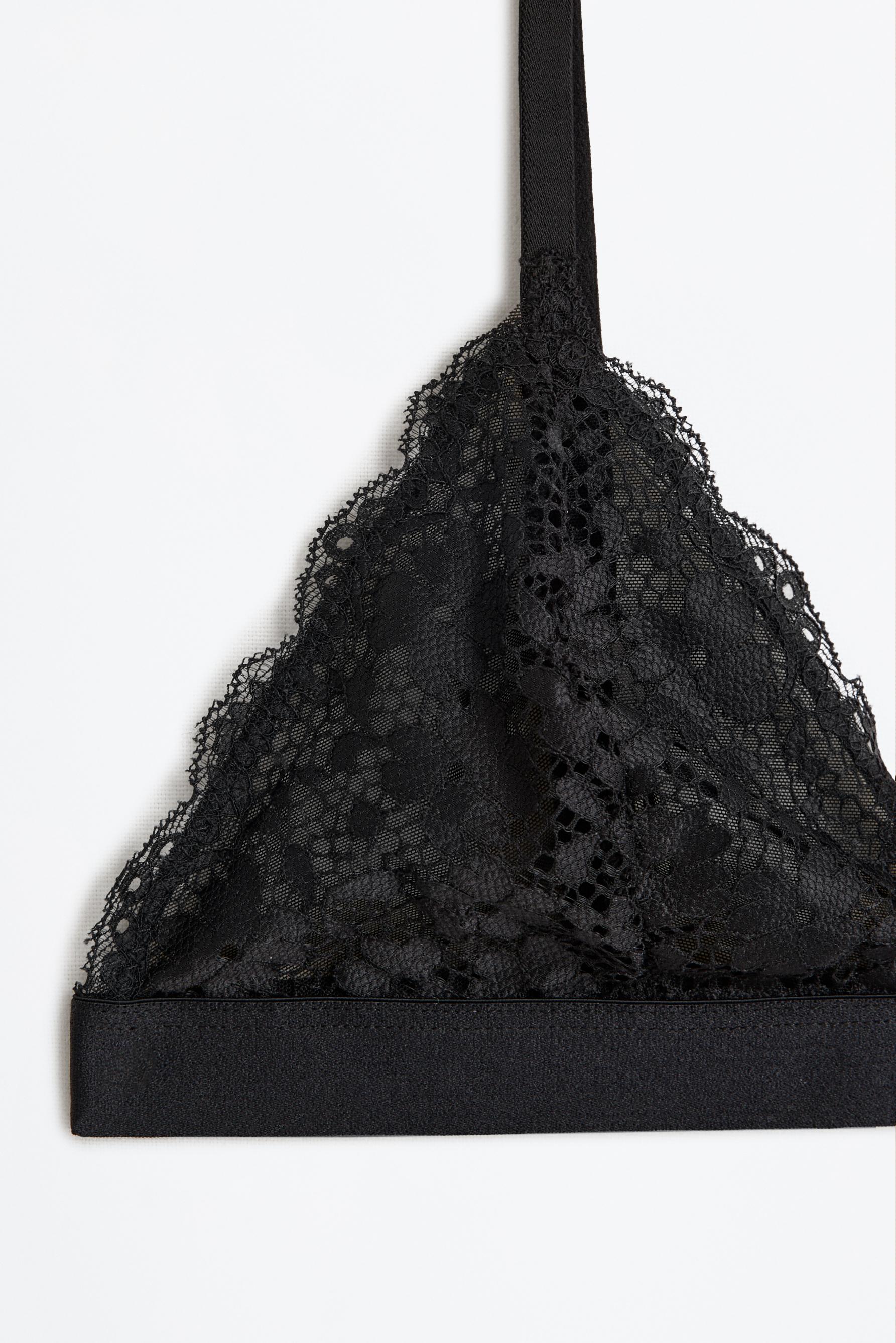 Lace bralette — BLACK