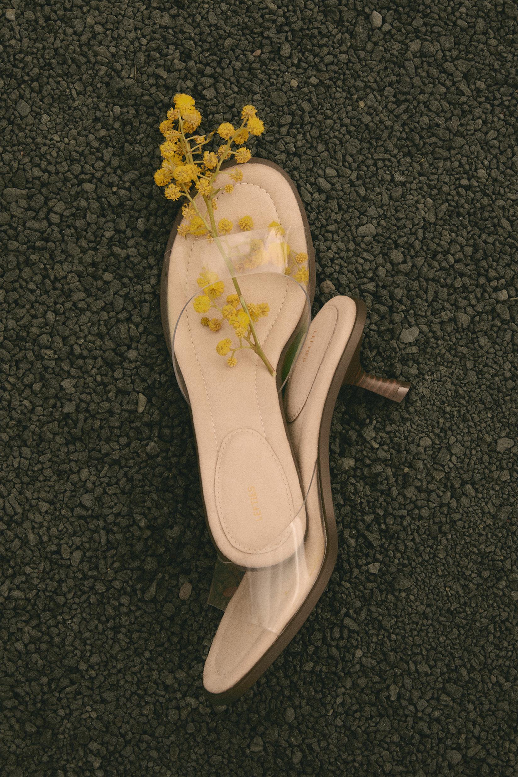 Vinyl heel sandals — TRANSPARENT