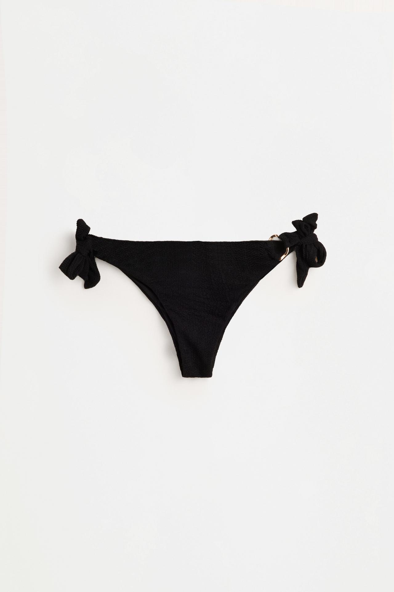 Jewel-detail bikini bottoms — BLACK