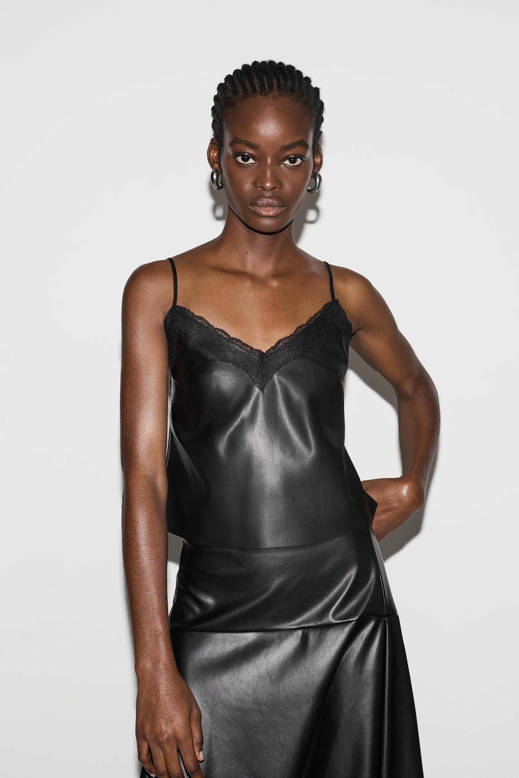 Falda efecto piel flecos