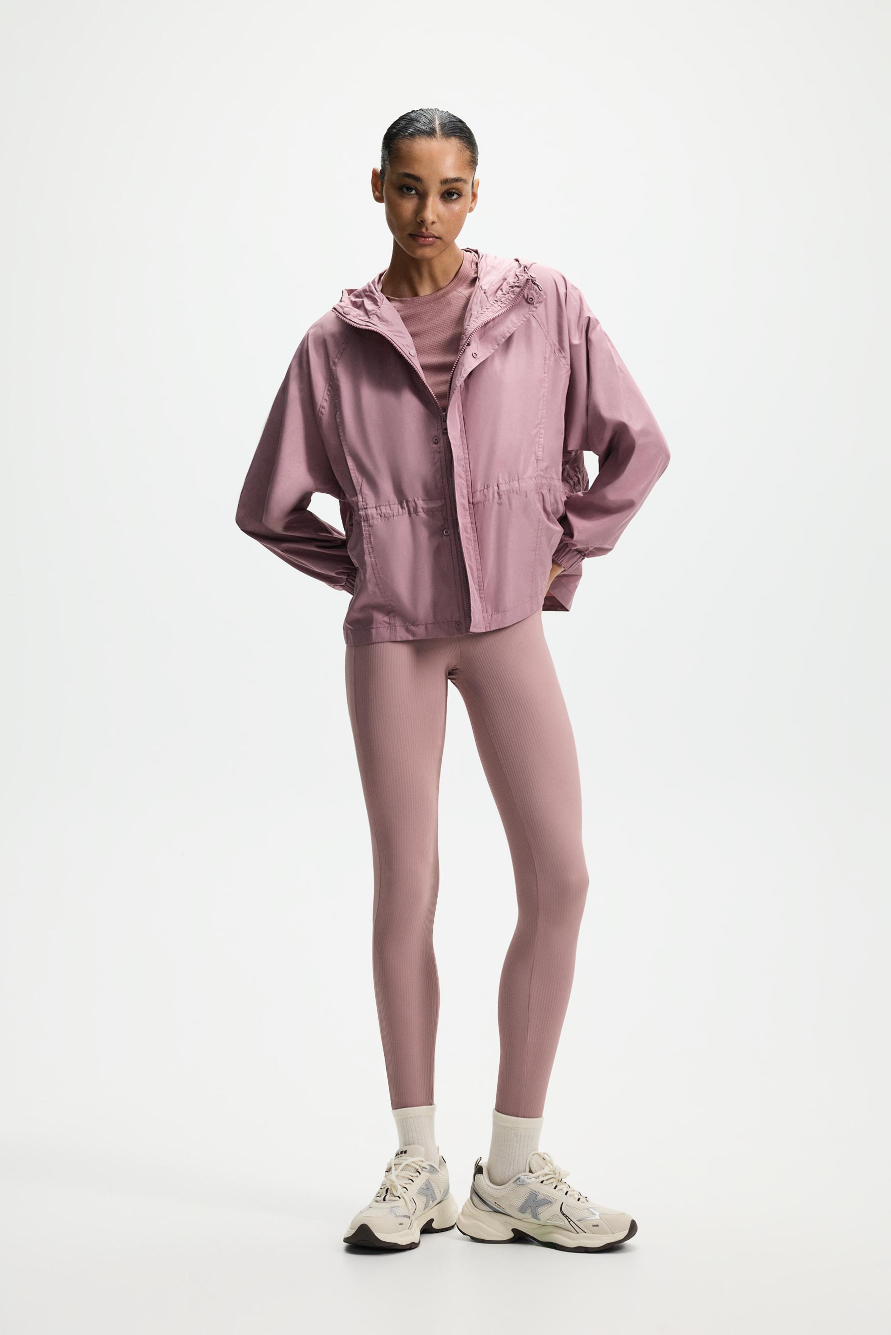 Gathered sports windbreaker — PINK