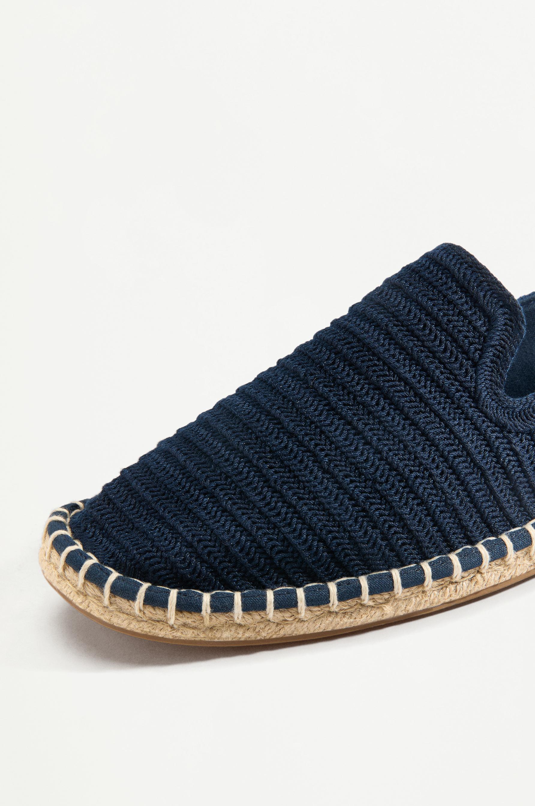Crochet jute effect espadrilles — NAVY BLUE