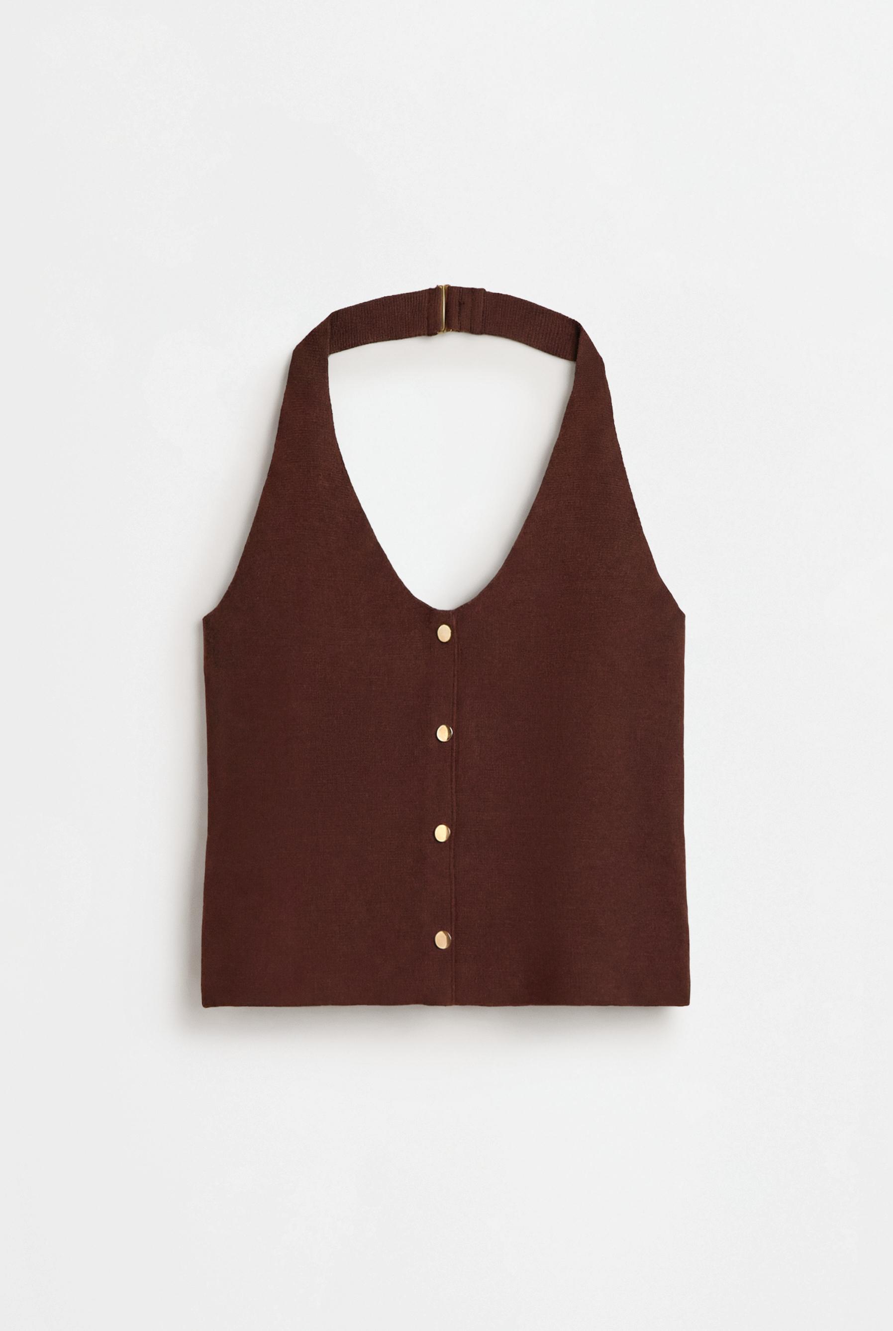 Halter neck top — BROWN