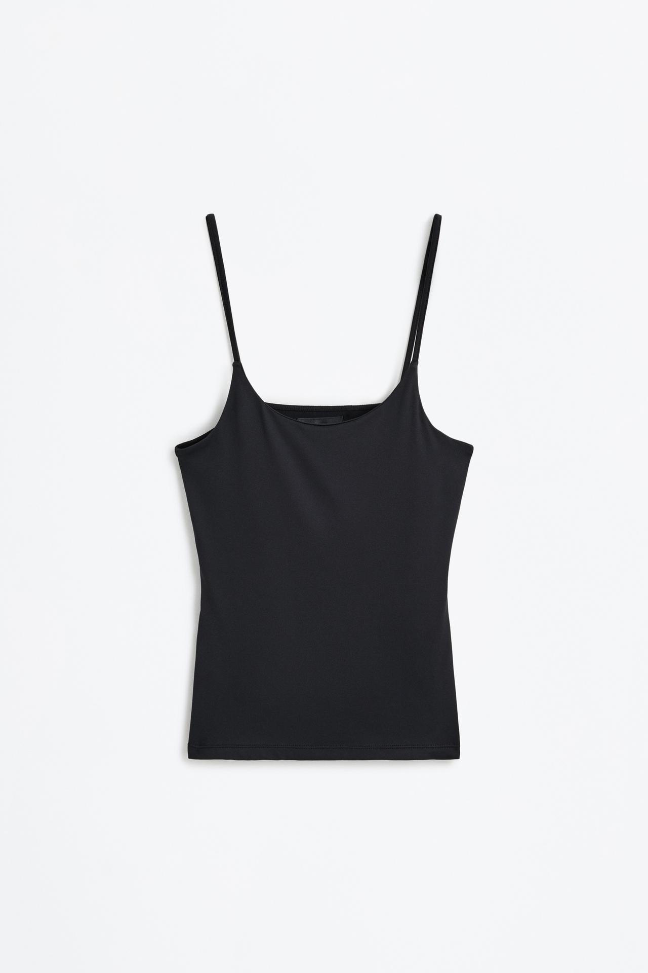 Polyamide Strappy Top — BLACK