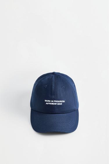 Text embroidery cap — BLUE/WHITE 2