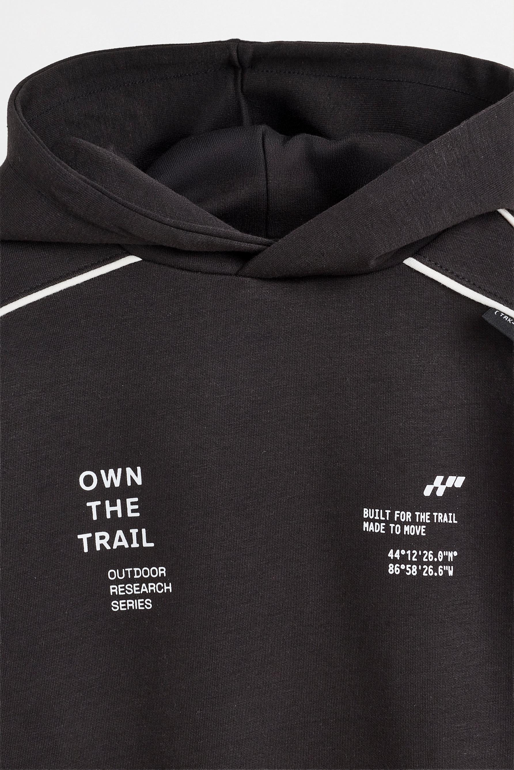 Interlock sweatshirt with trim — BLACK