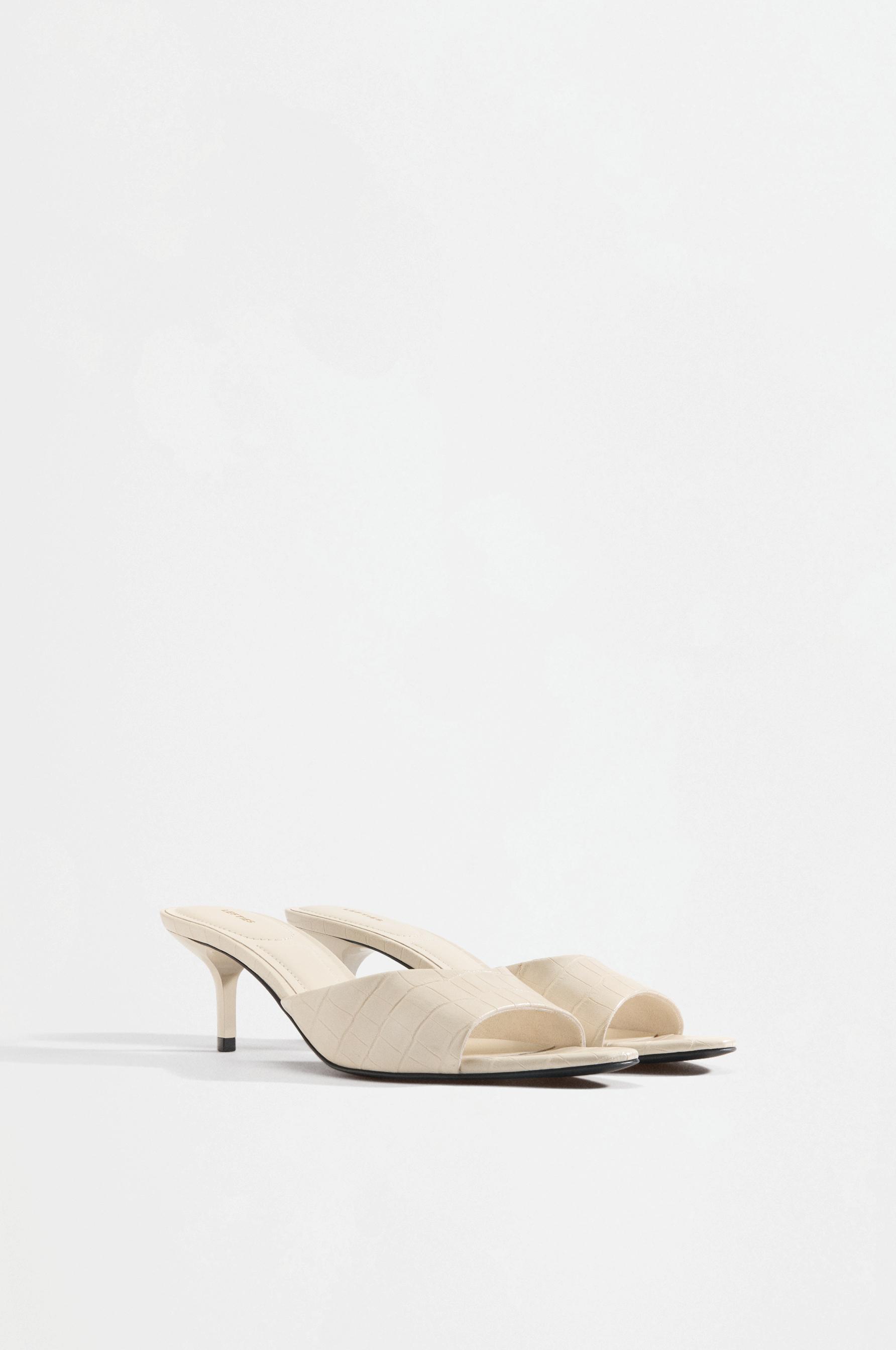 Heeled mule sandals — ECRU