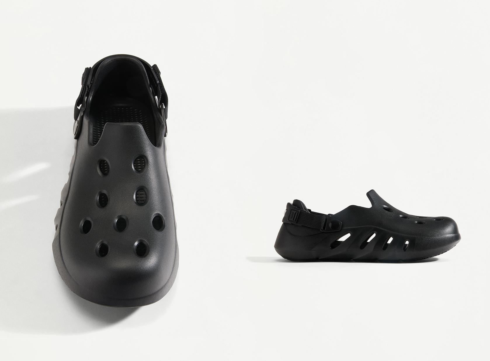 Perforated Clog — BLACK
