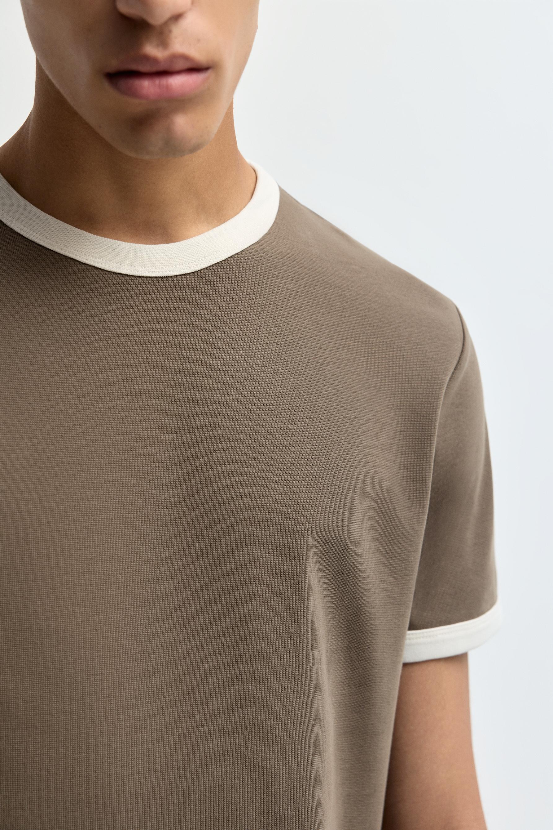 Contrast T-shirt — CARAMEL