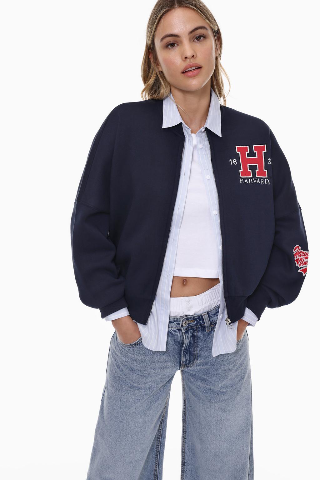 Harvard University bomber sweatshirt