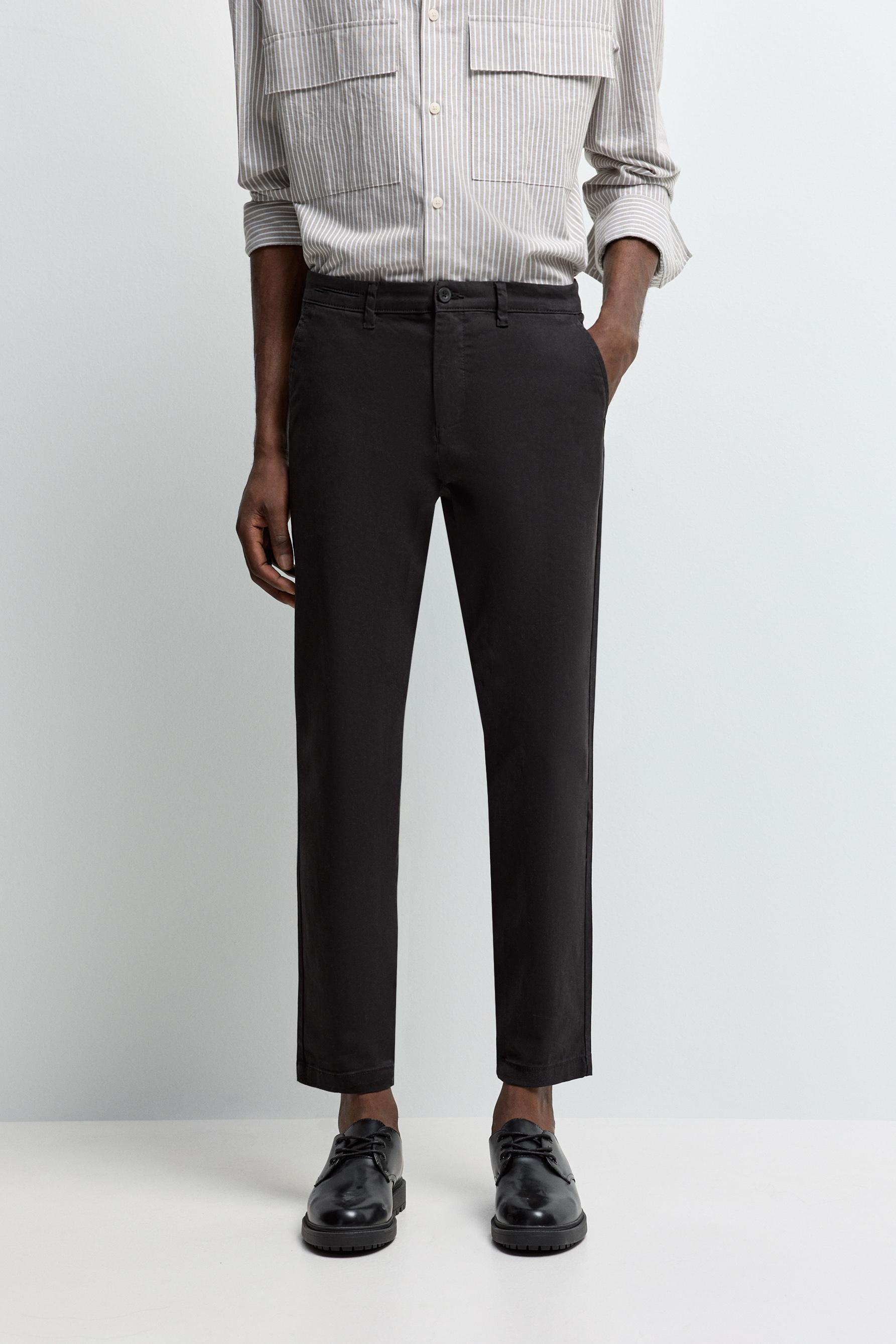 Skinny chino trousers — BLACK