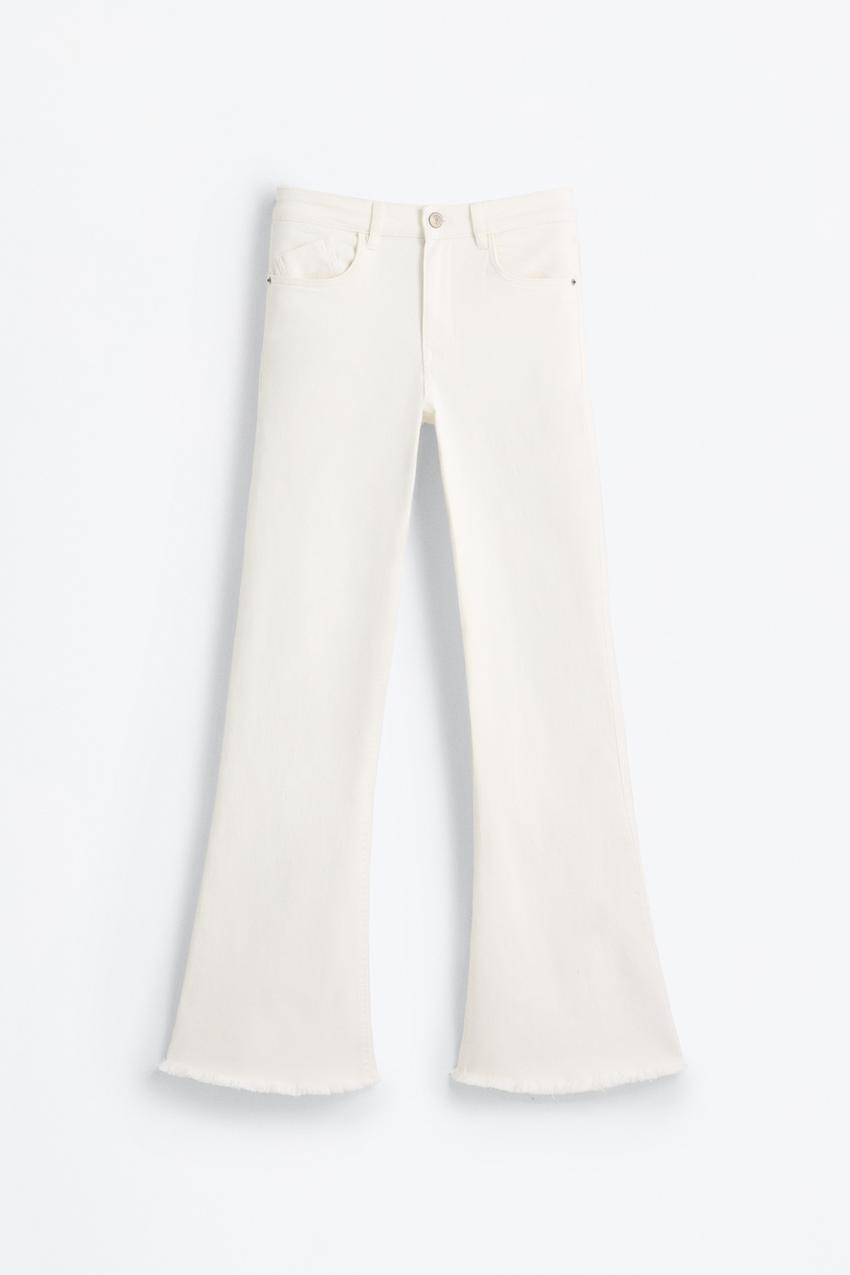 Cropped Flare Pantalon Flare Blanco Zara Pantalon Flare Pantalones De  Campana Mujer Zara Vaqueros Flare