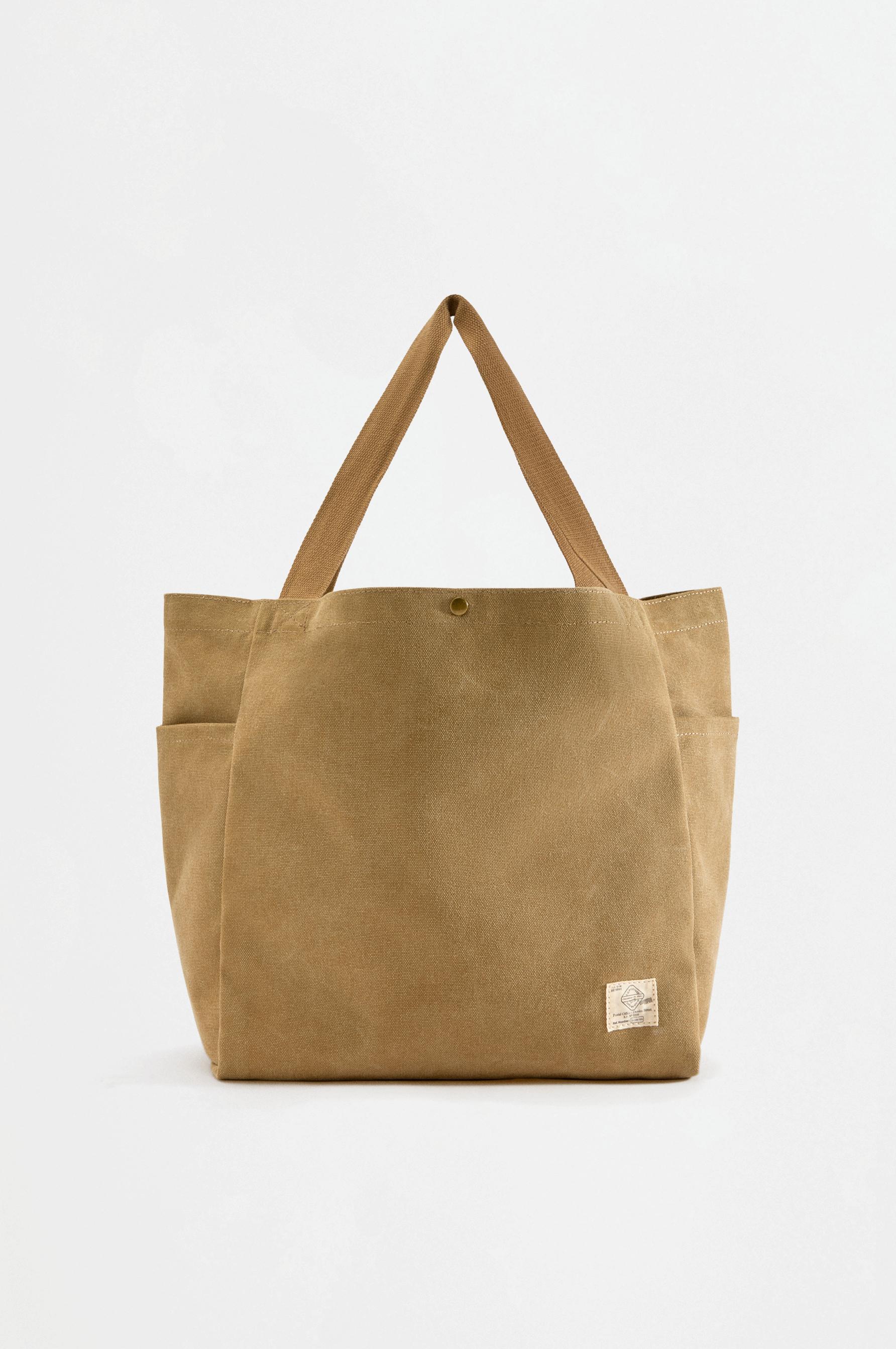 Canvas shopper bag — BEIGE