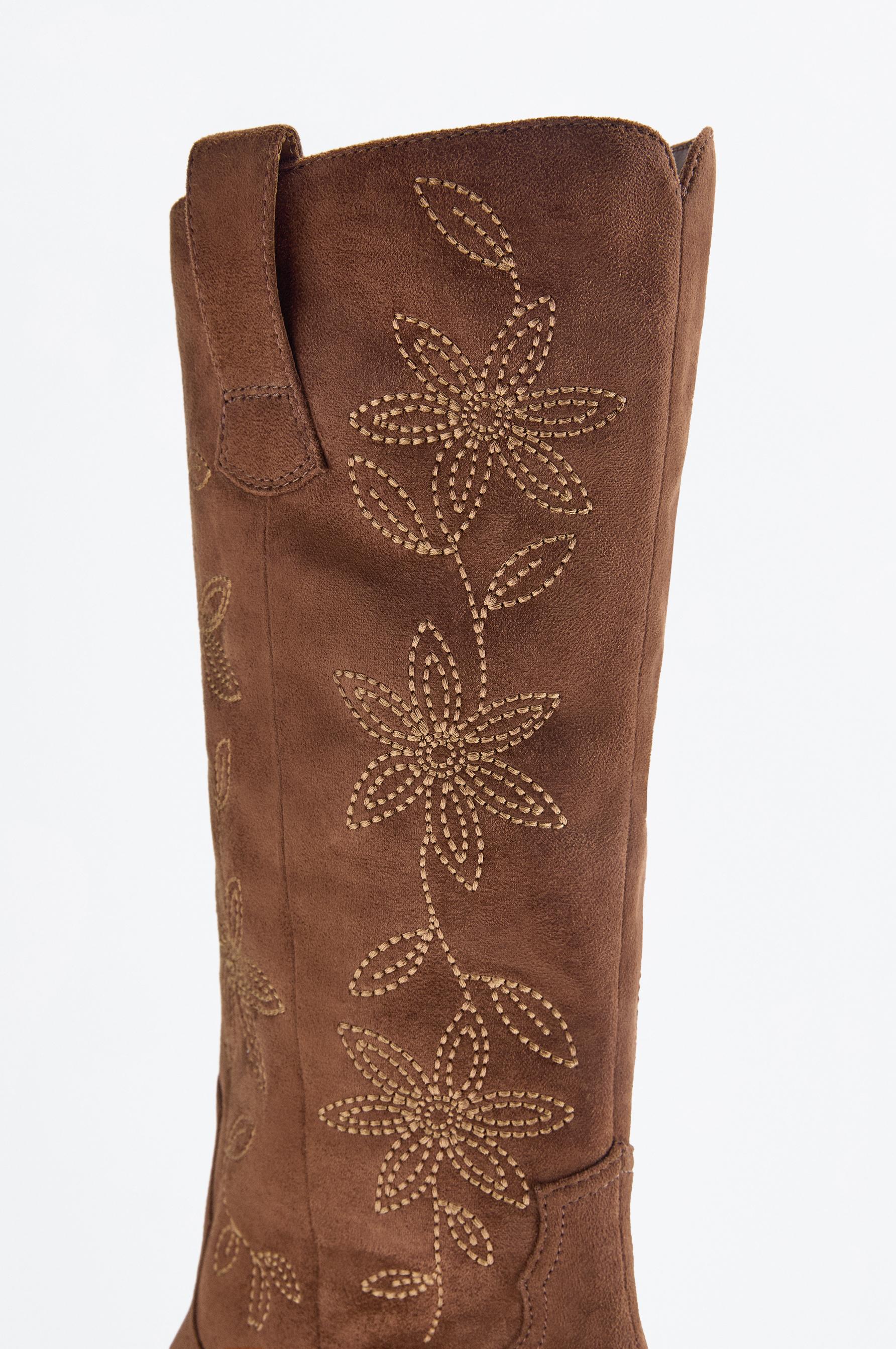 Western topstitched boot — LEATHER