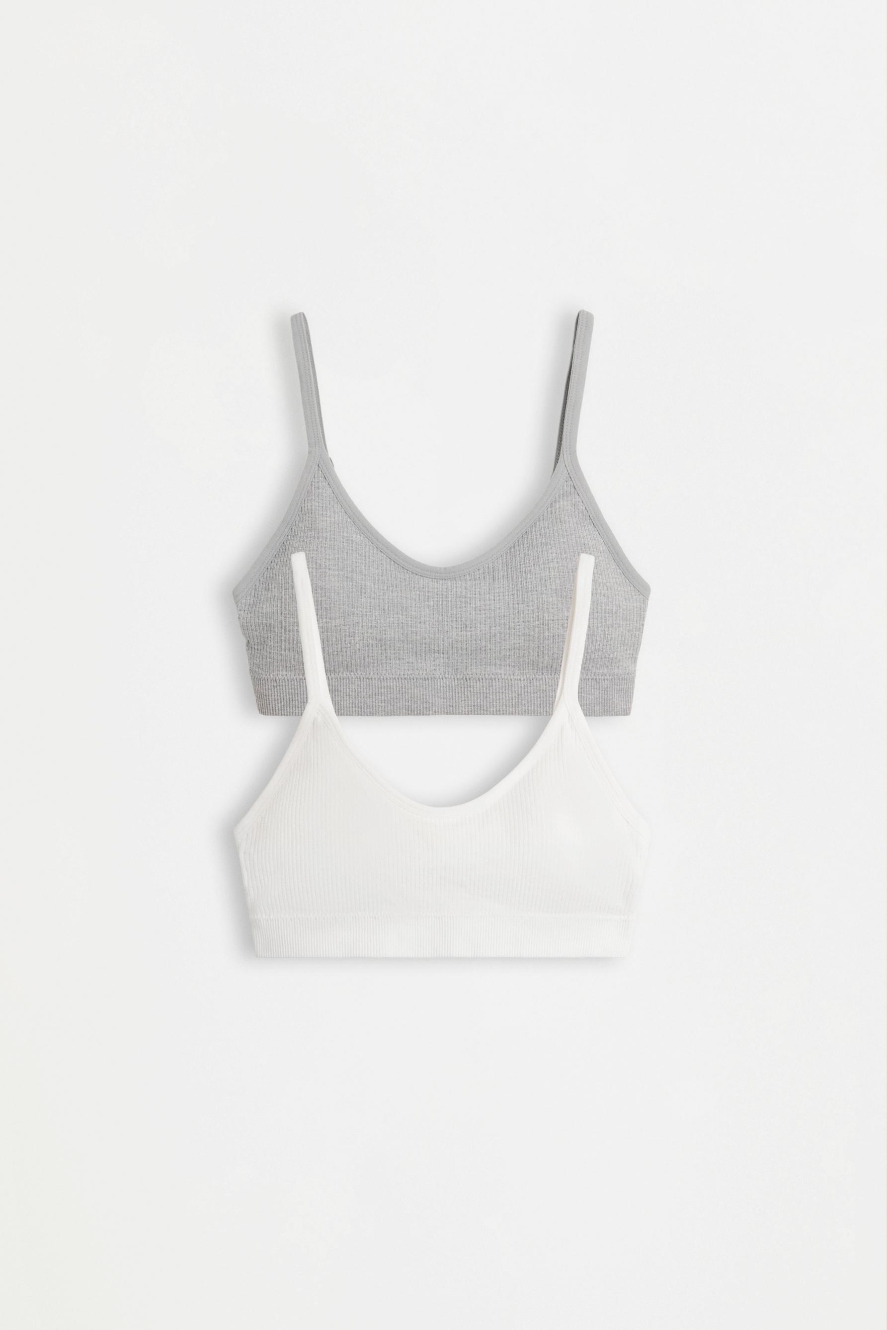 Seamless bra top (2-pack) — GREY