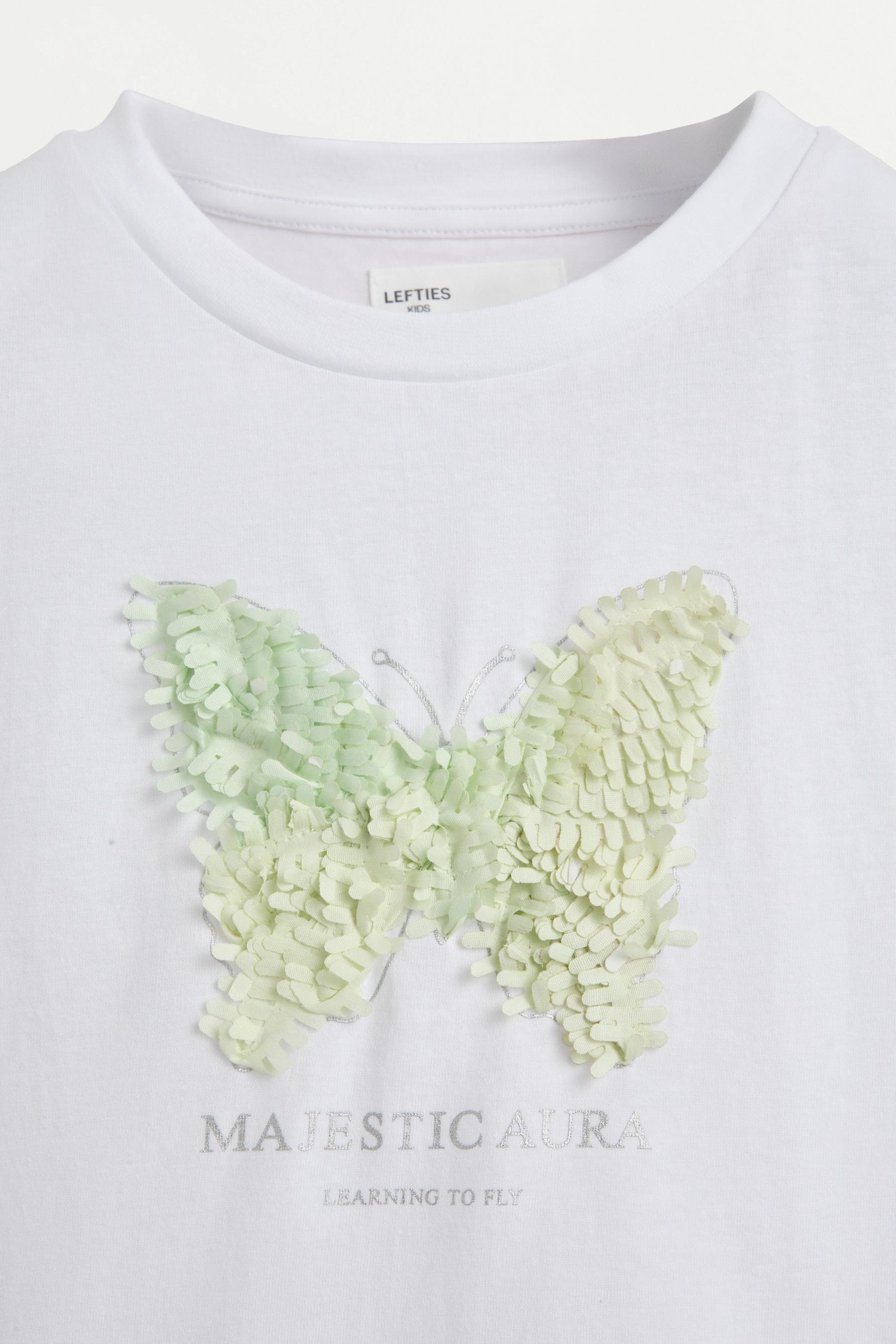 T-shirt with tulle appliqués — OFF WHITE