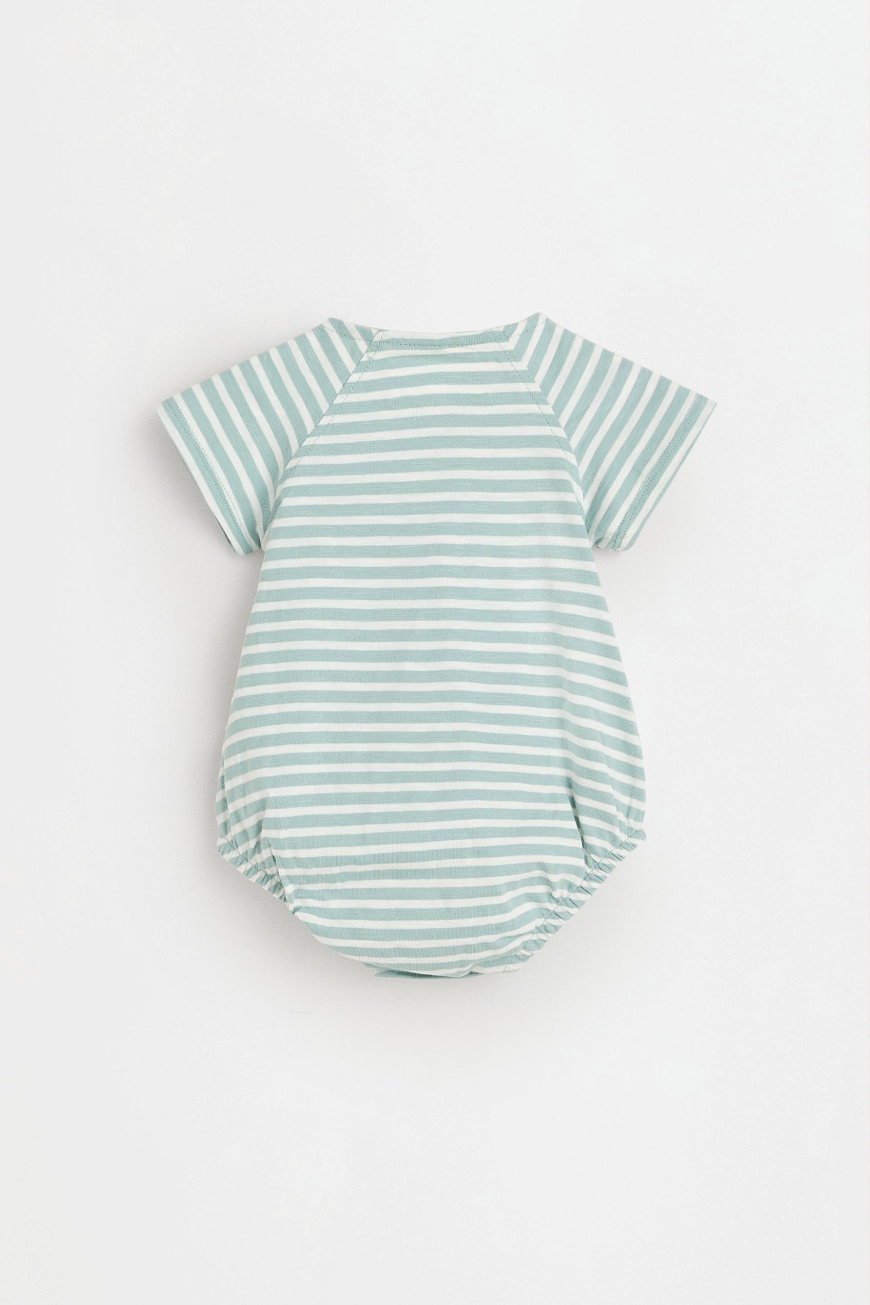 Striped bias cut romper — TURQUOISE