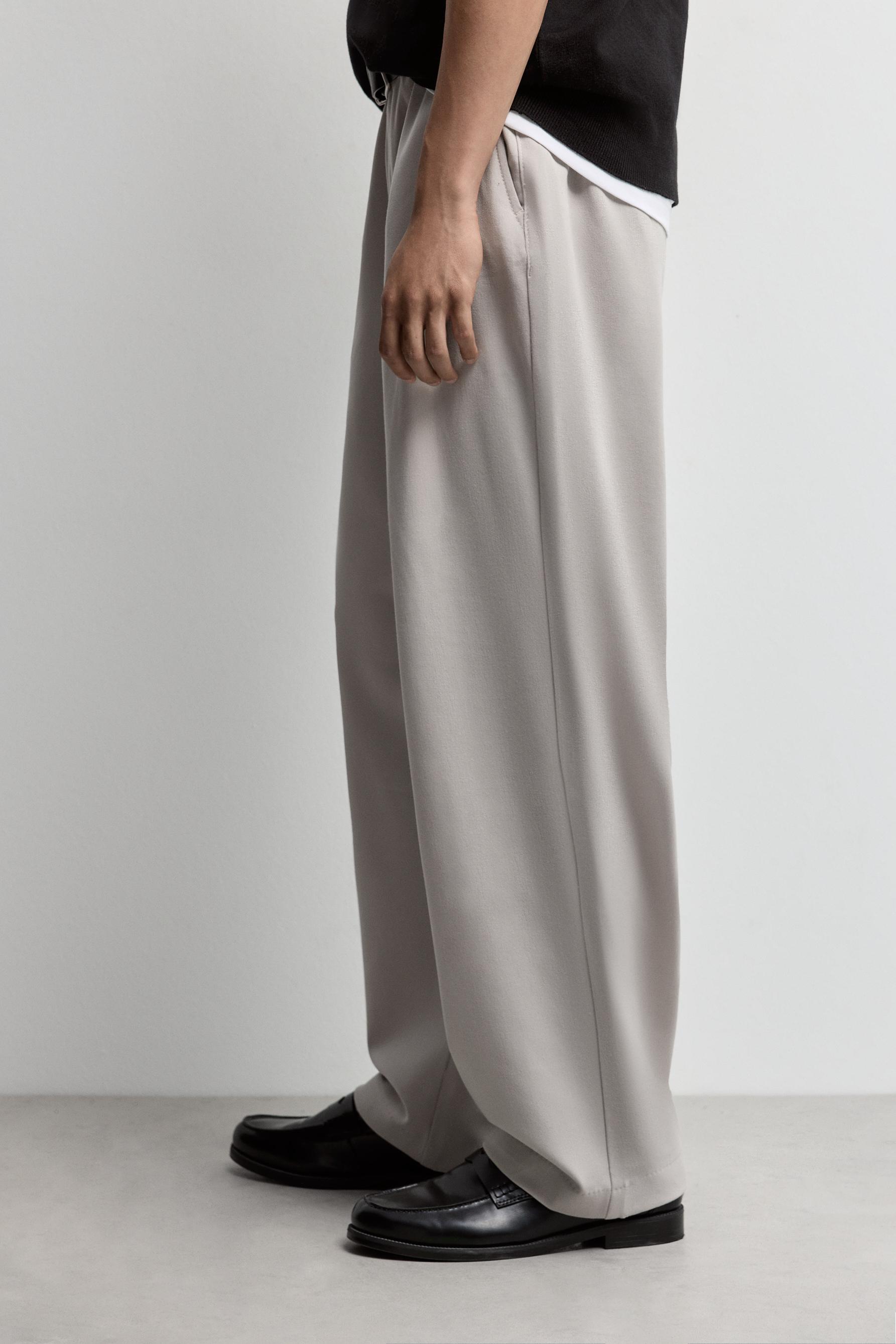 Wide-leg tailored trousers — GREY