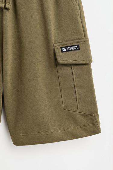 Plush cargo Bermuda shorts — KHAKI 4