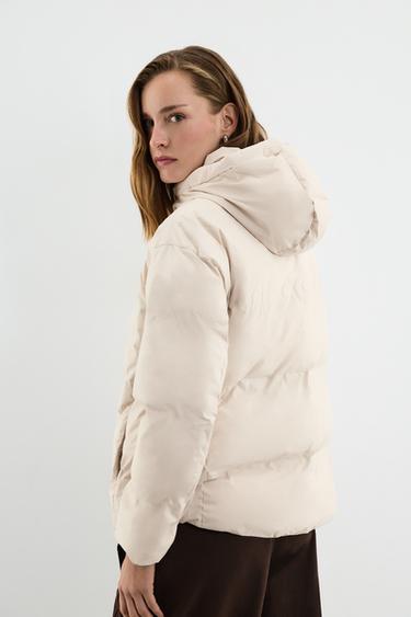 Hooded puffer jacket — ECRU 4