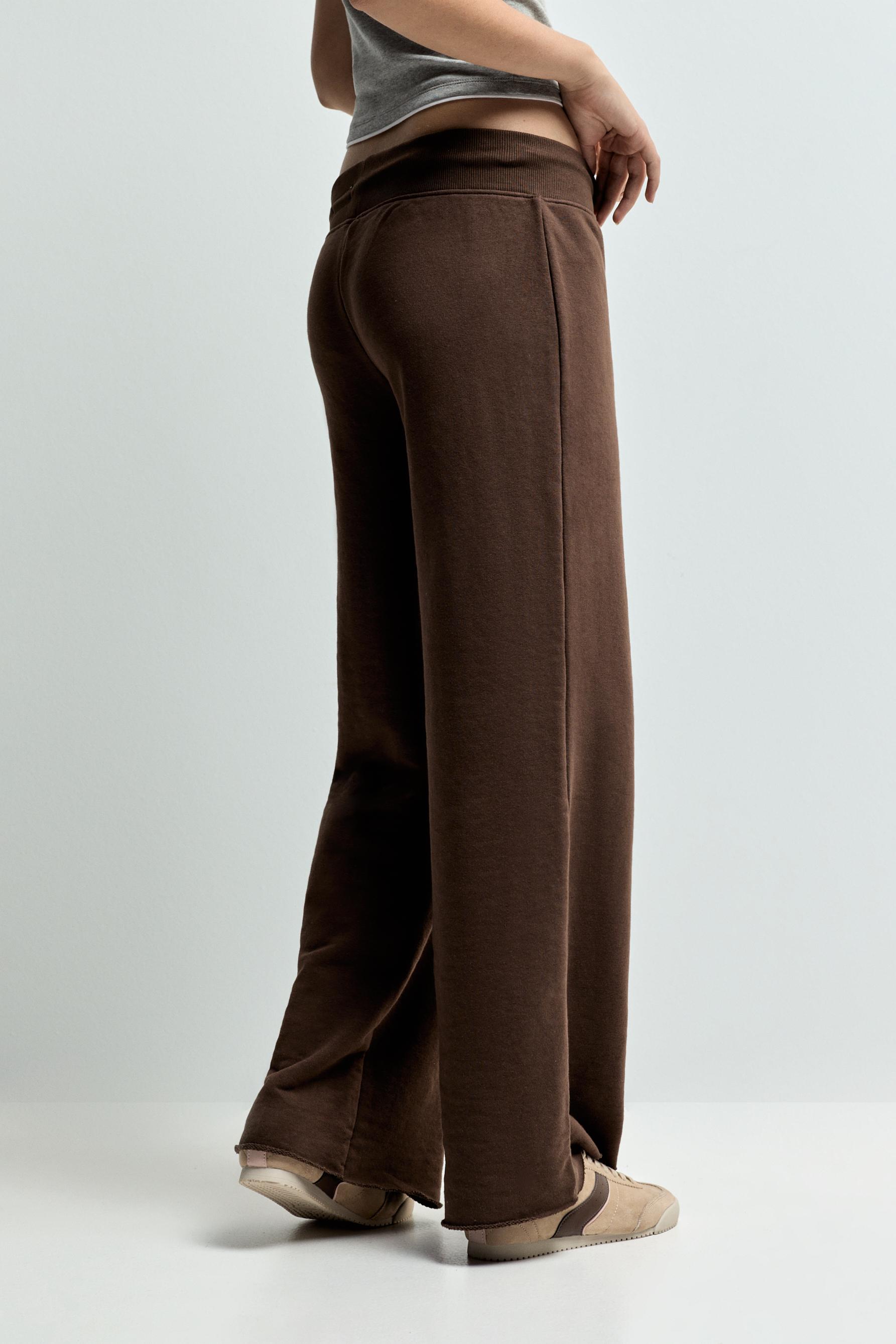 Wide-leg tracksuit trousers — CHOCOLATE