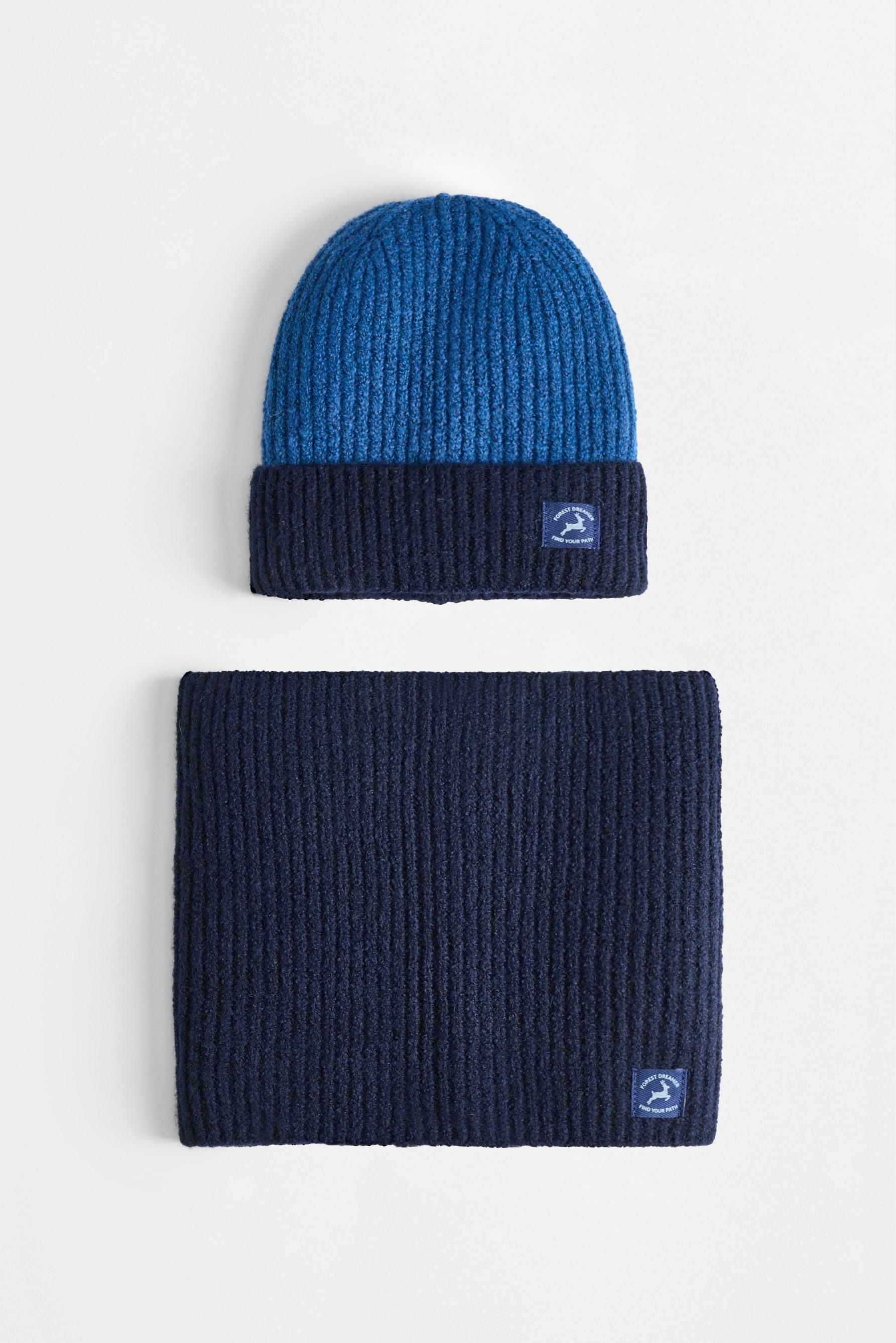 Set de gorro y cuello punto canalé