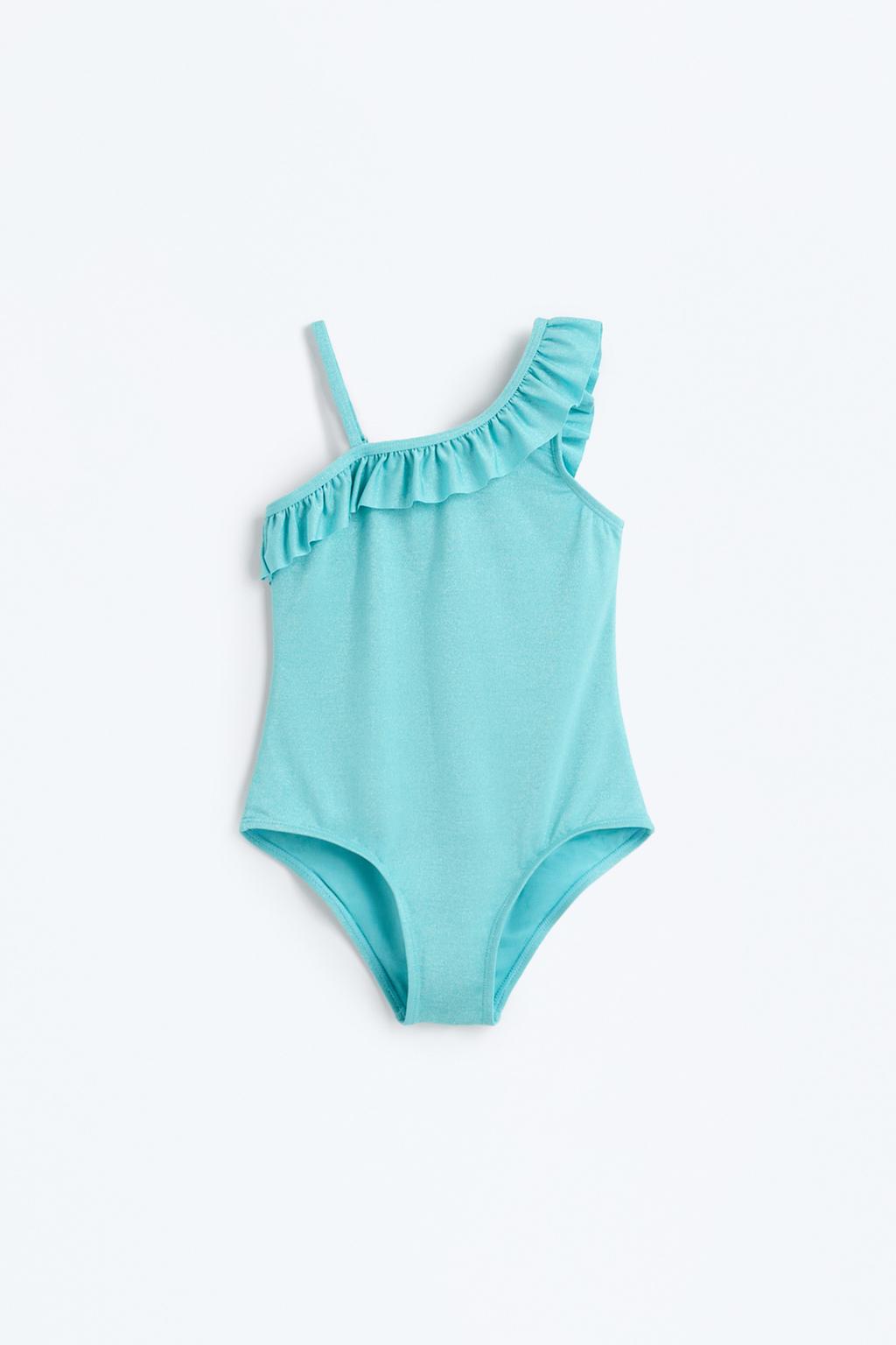 Shiny ruffled swimsuit