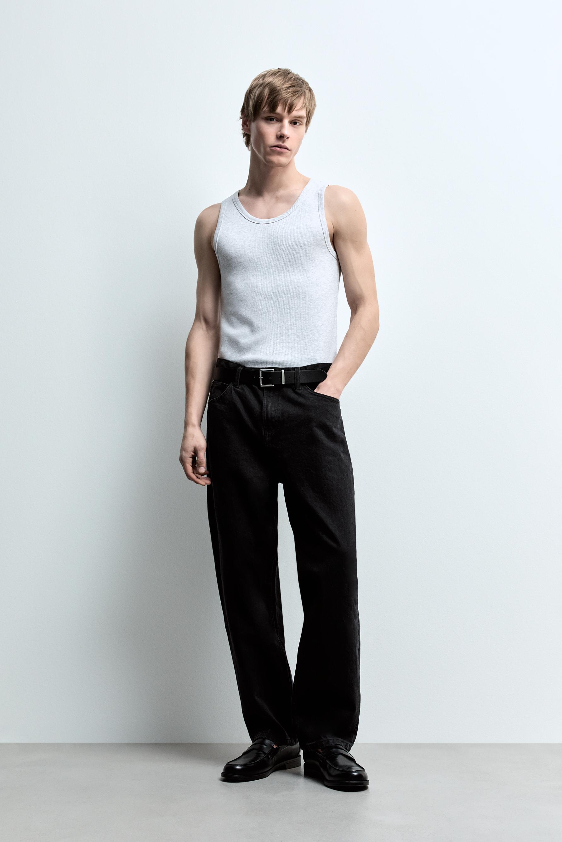 Ribbed vest top — GREY MARL