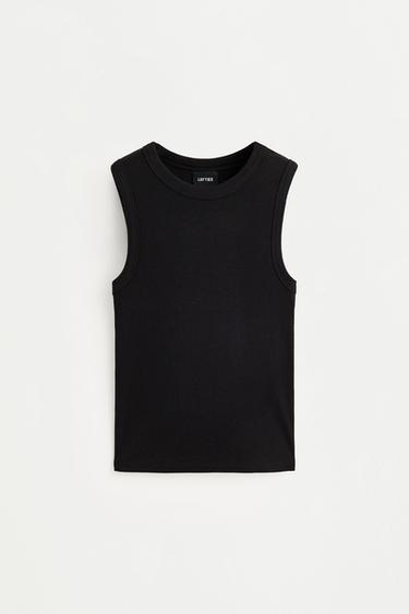 Ribbed racerback top — BLACK 6