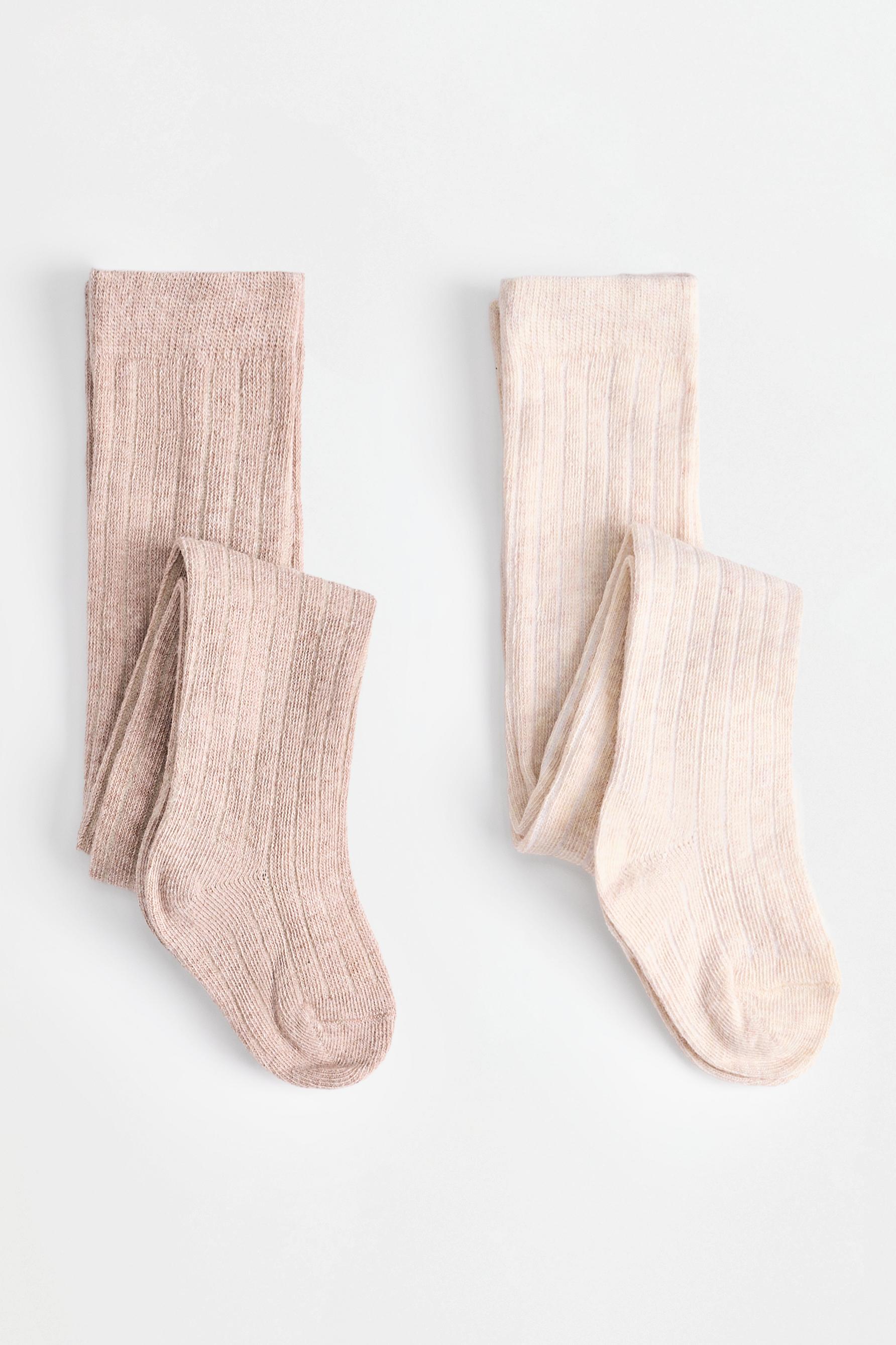 Ribbed Tights (2-Pack) — TAN