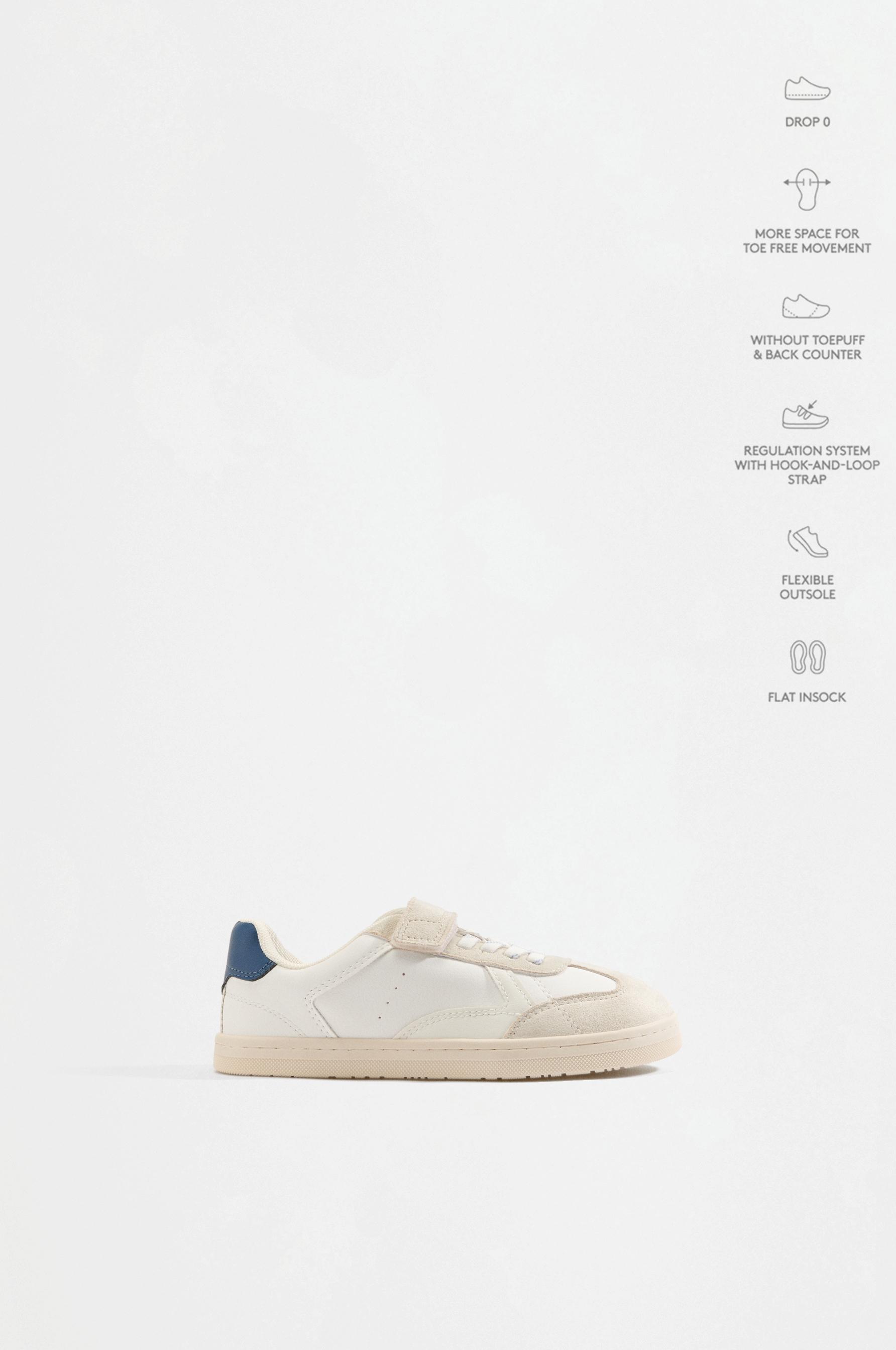 Barefoot mixed-material sneakers — WHITE