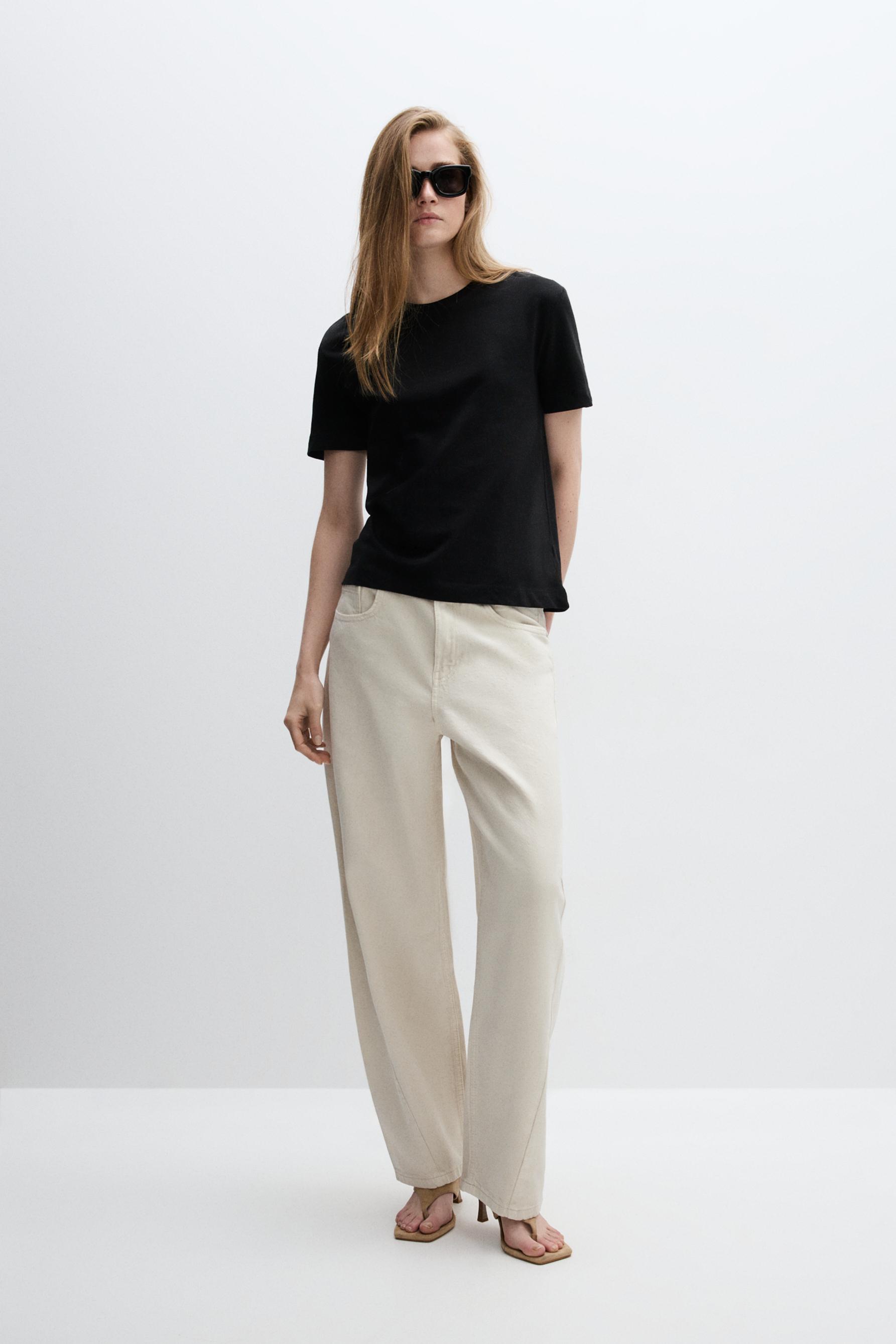 Basic round neck T-shirt — BLACK