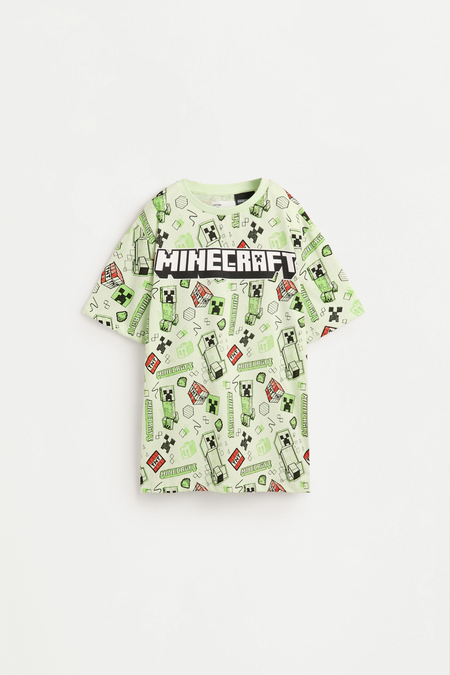 Short Minecraft pyjamas with eye mask — GREEN