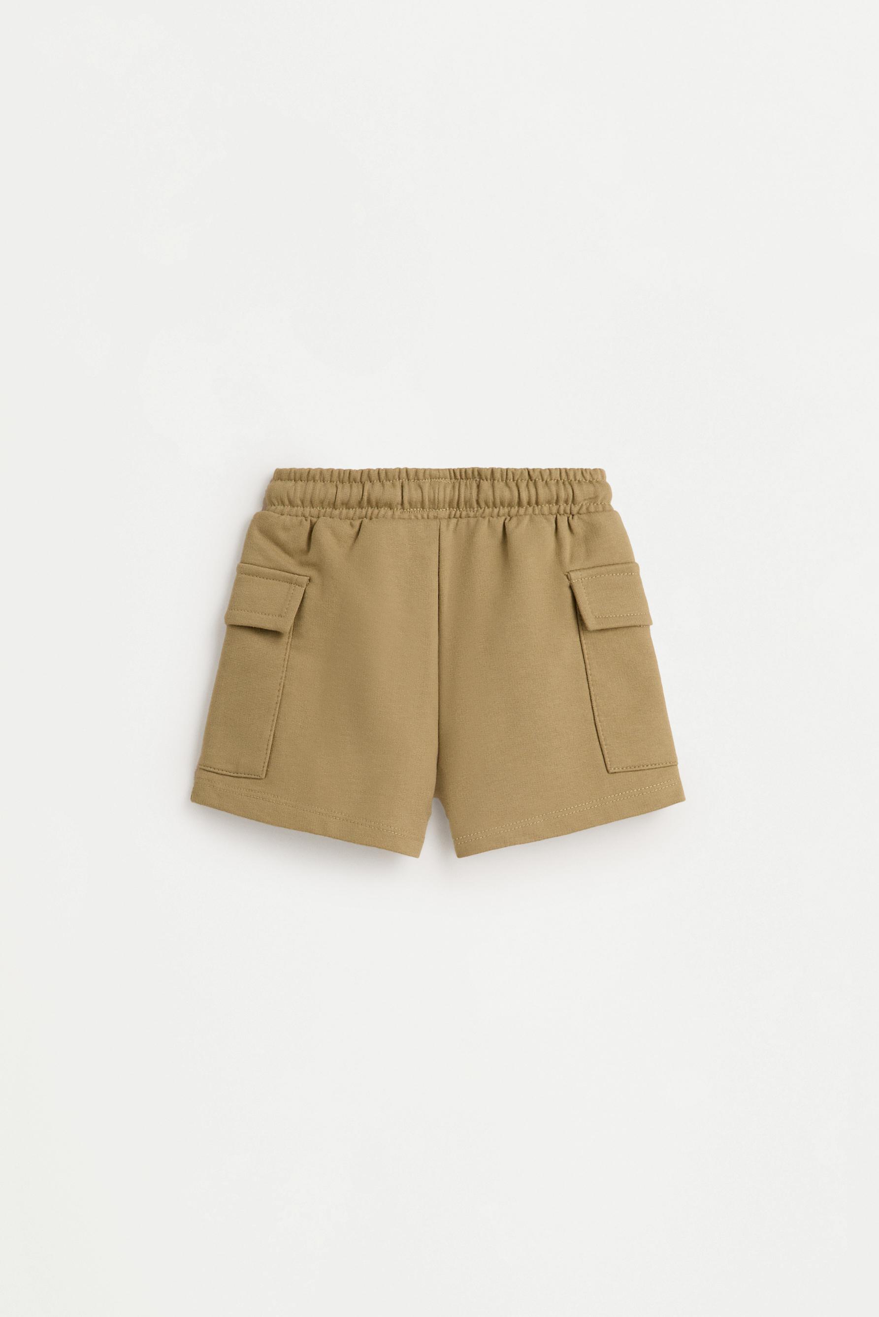 Plush cargo Bermuda shorts — KHAKI