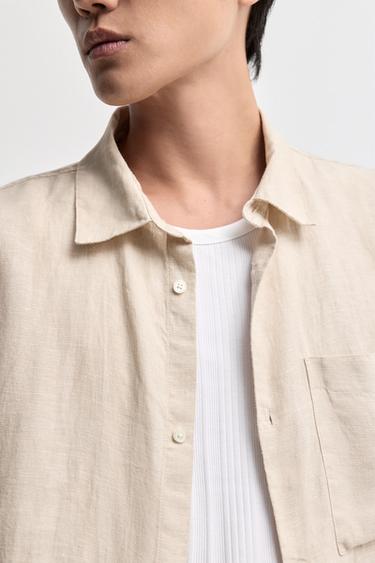 100% linen shirt — SAND 3
