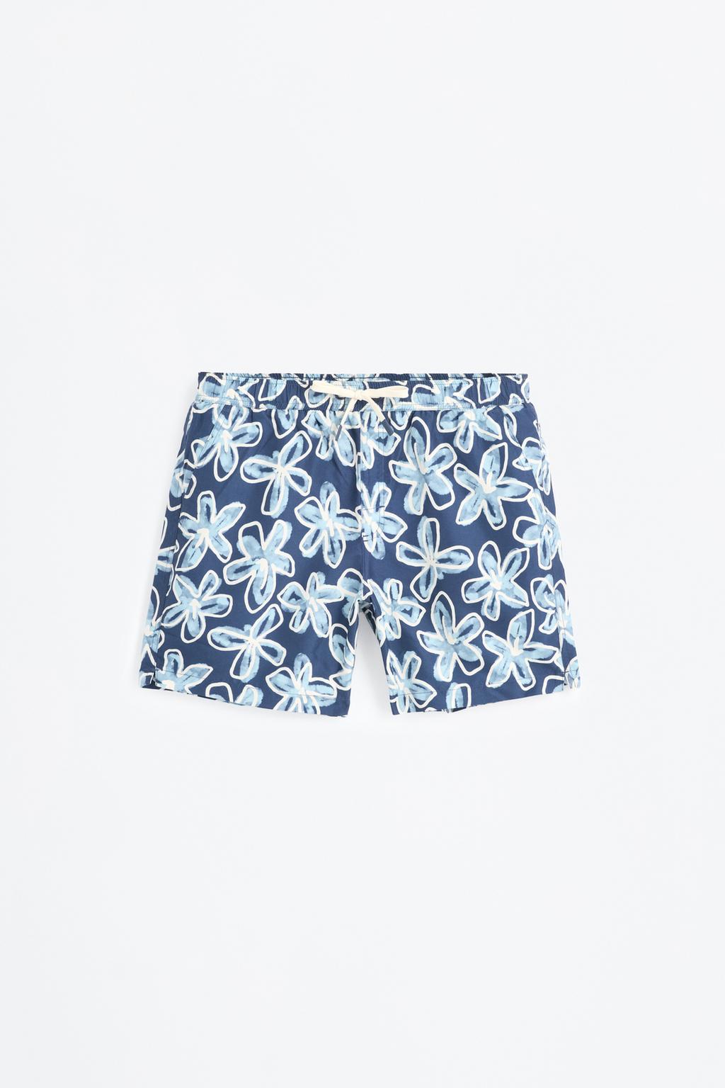 Long printed swimming trunks