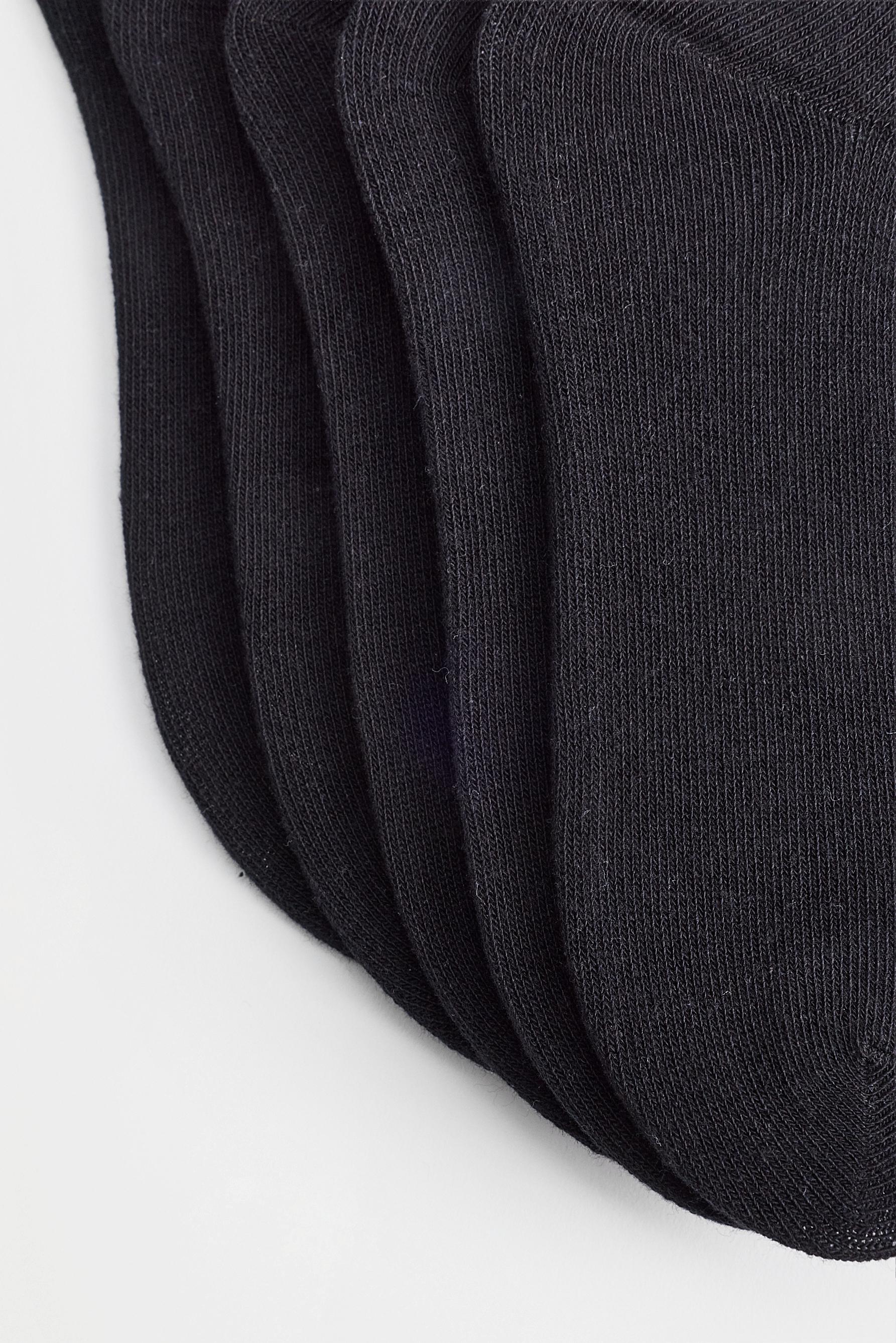 Plain long socks (10-pack) — BLACK
