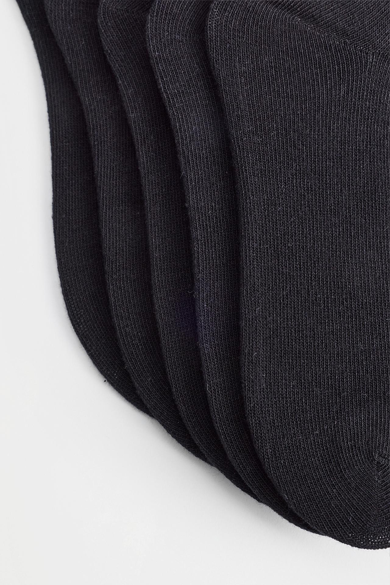 Plain long socks (10-pack) — BLACK