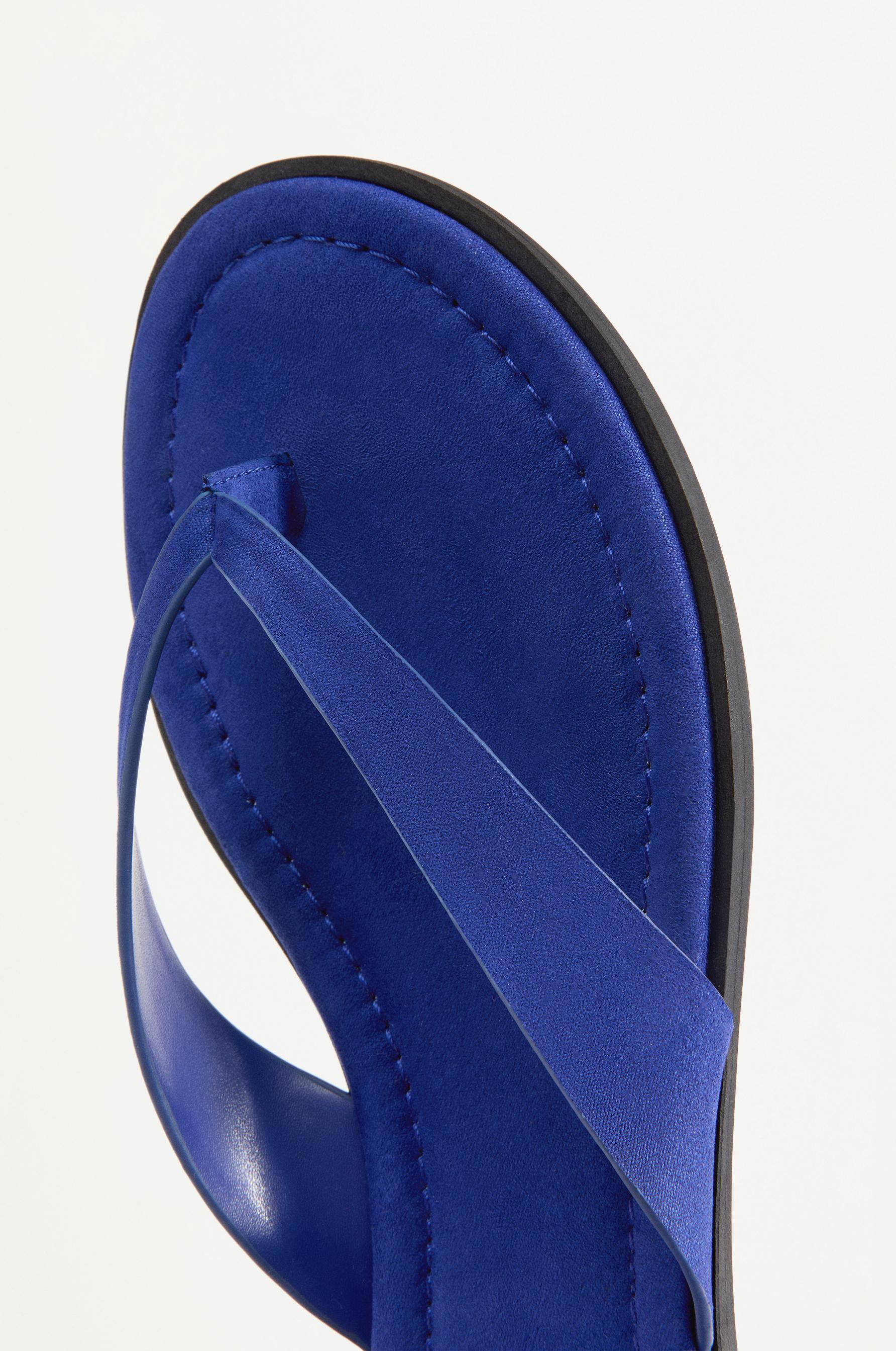 Flat slider thong sandals — DEEP BLUE