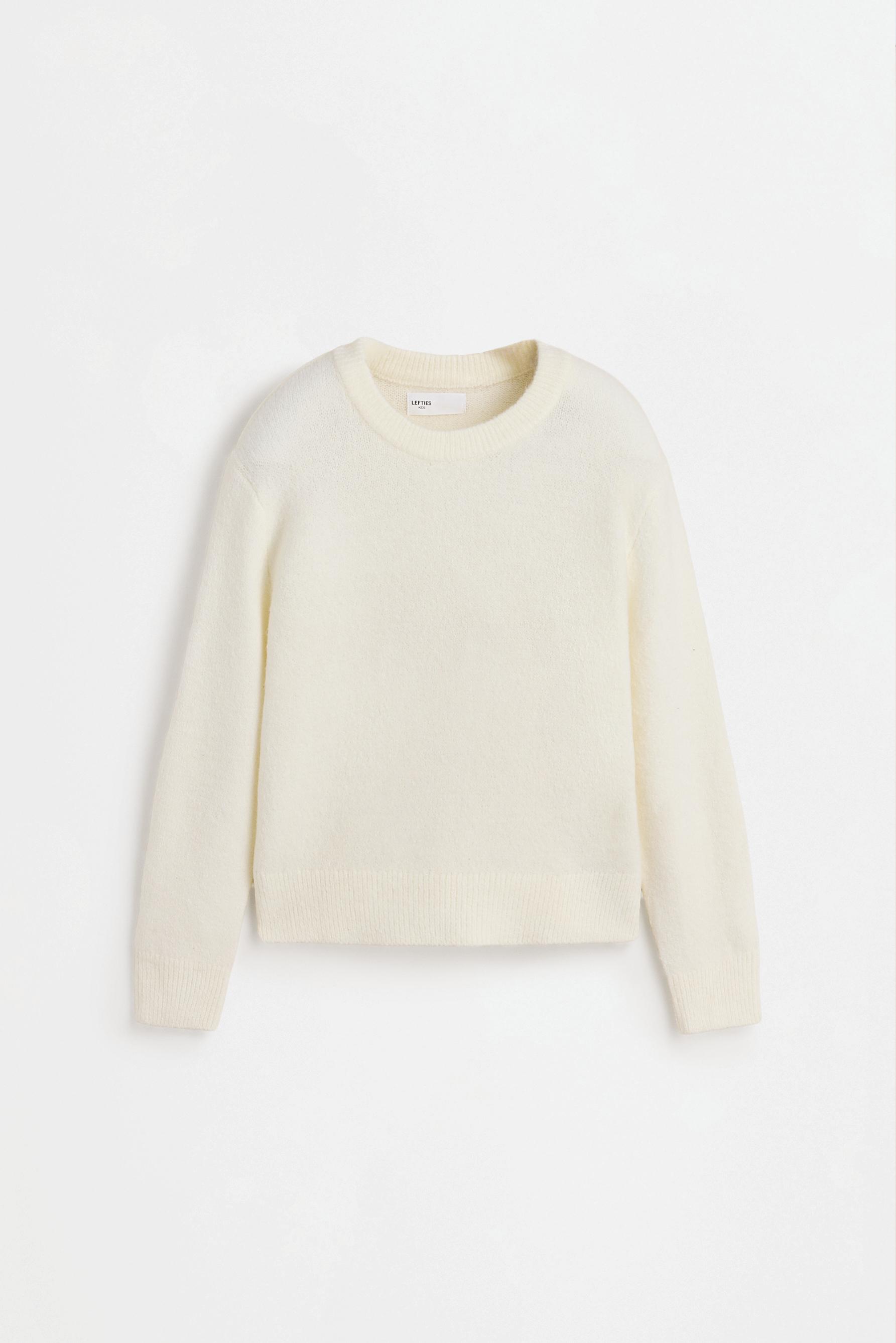 Fluffy knit sweater — OFF WHITE