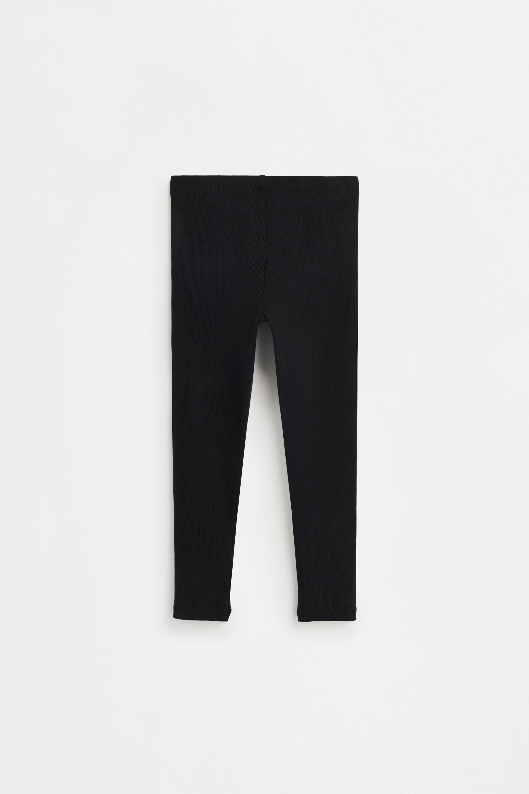 Ribbed leggings — BLACK