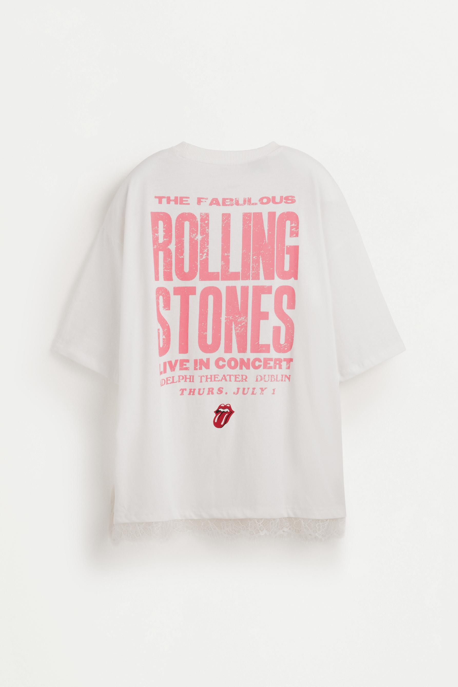 Rolling Stones ©Universal lace T-shirt — OFF WHITE