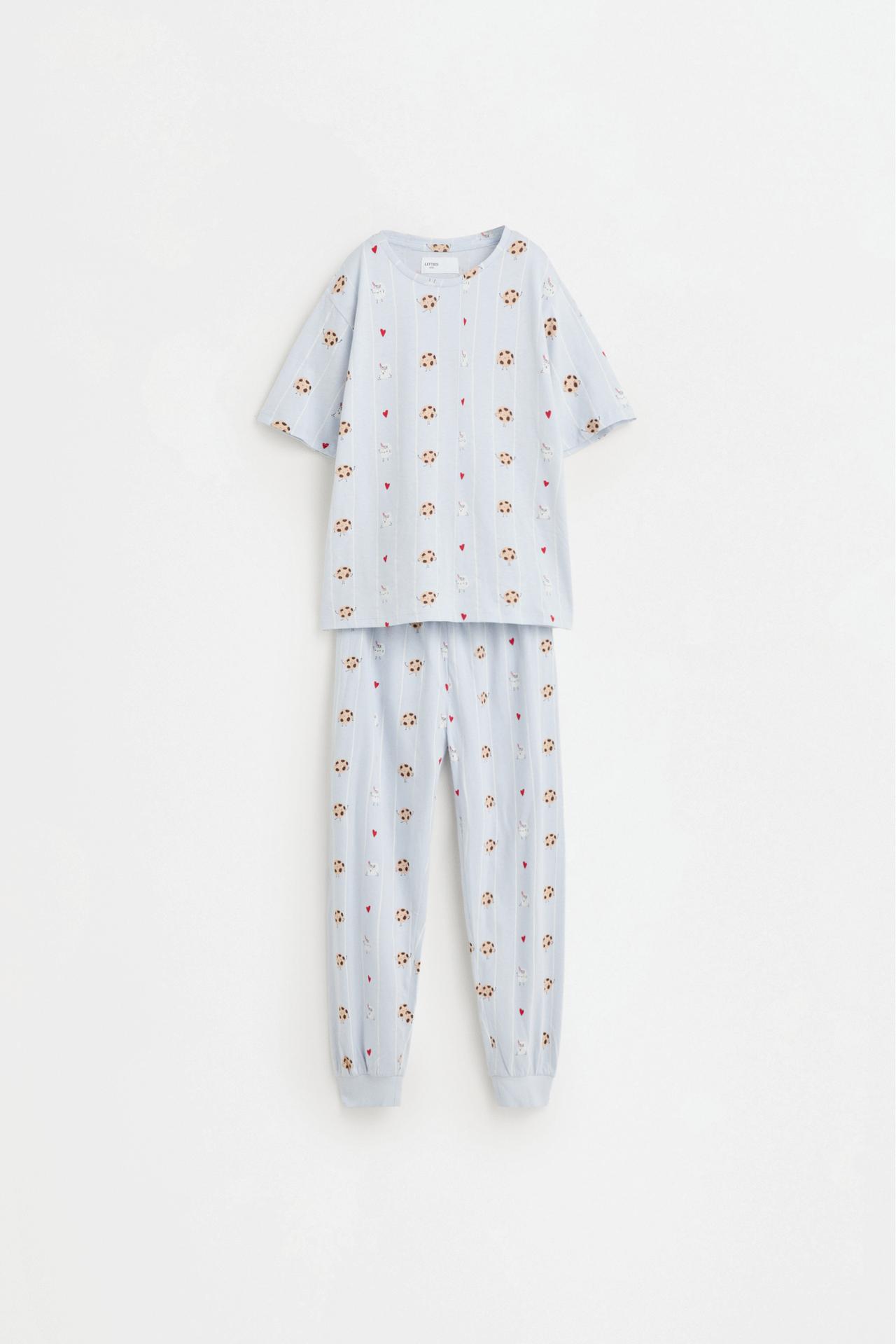 Cherry print pyjamas — PALE BLUE