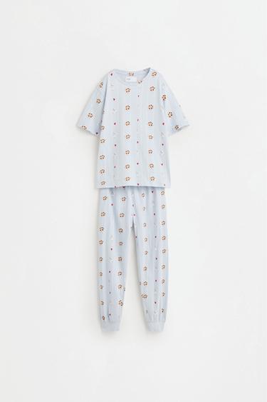 Cherry print pyjamas — PALE BLUE 1