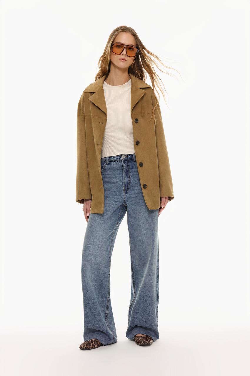 Chaqueta Sobre Camisa Larga Mujer Sobrecamisa Algodón Bolsillos