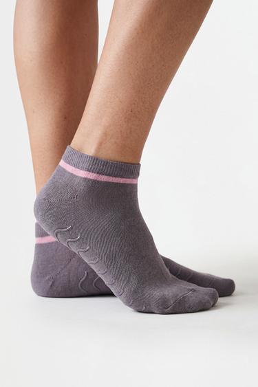 Non-slip sports ankle socks (3-pack) — MAUVE PINK 3