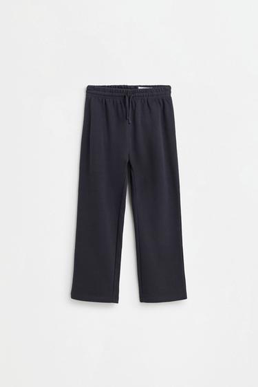 Straight plush trousers — ANTHRACITE GREY 1