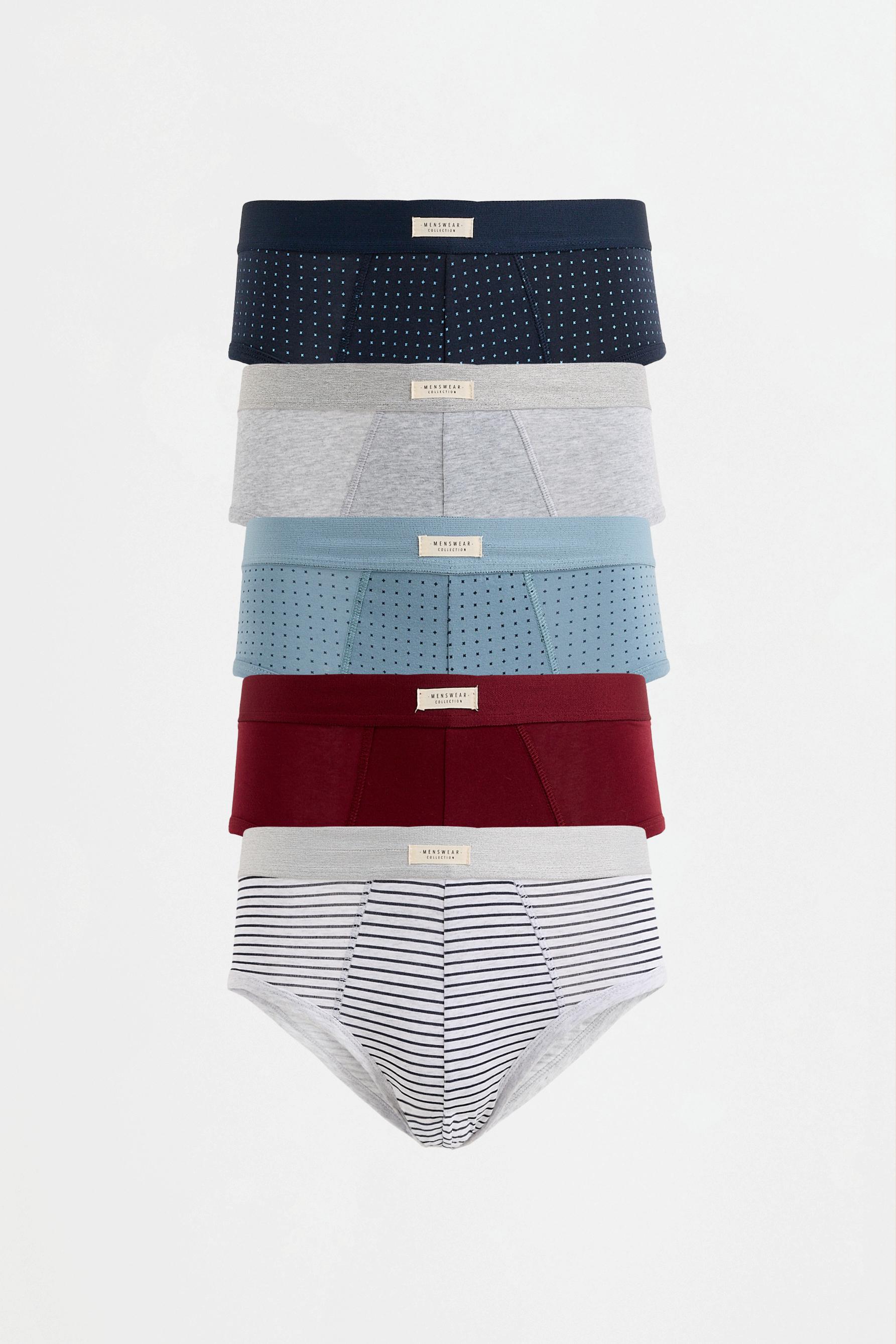 Contrast briefs (5-pack) — MAROON